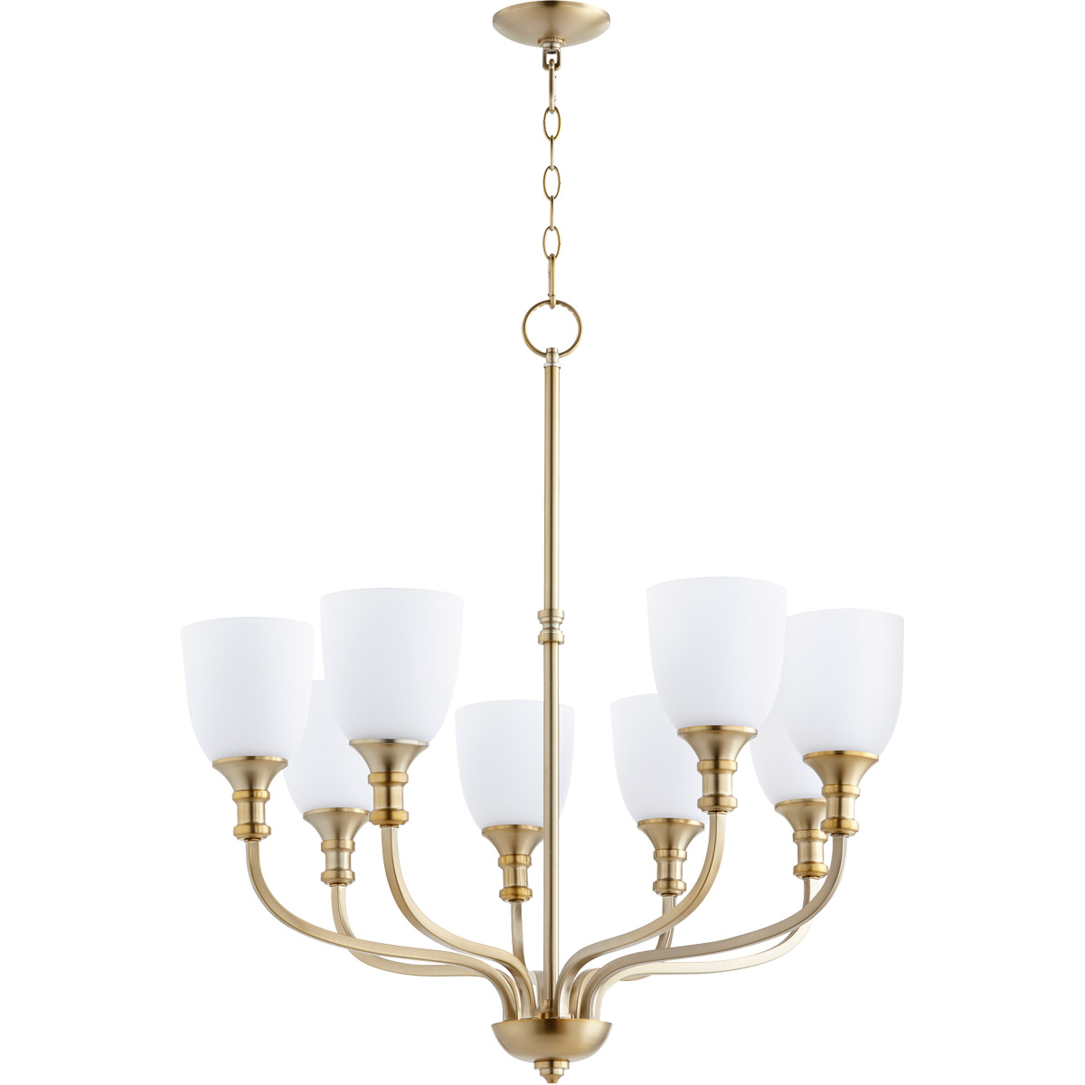 Richmond 8 Light 31 inch Aged Brass Chandelier Ceiling Light