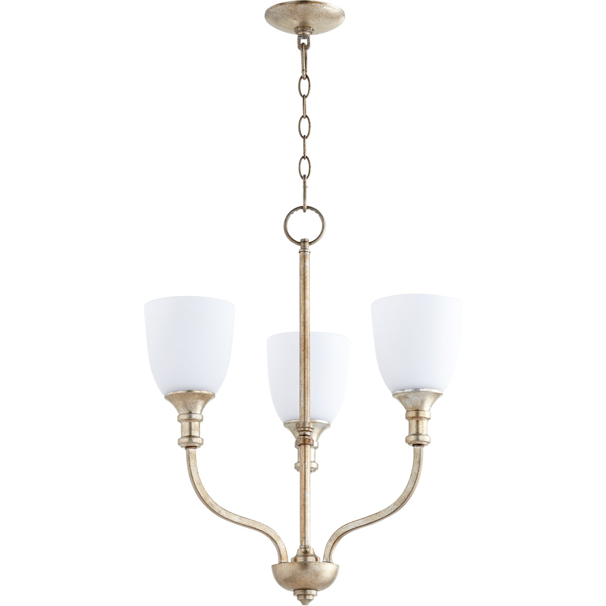 Richmond 3 Light 18 inch Aged Silver Leaf Chandelier Ceiling Light
