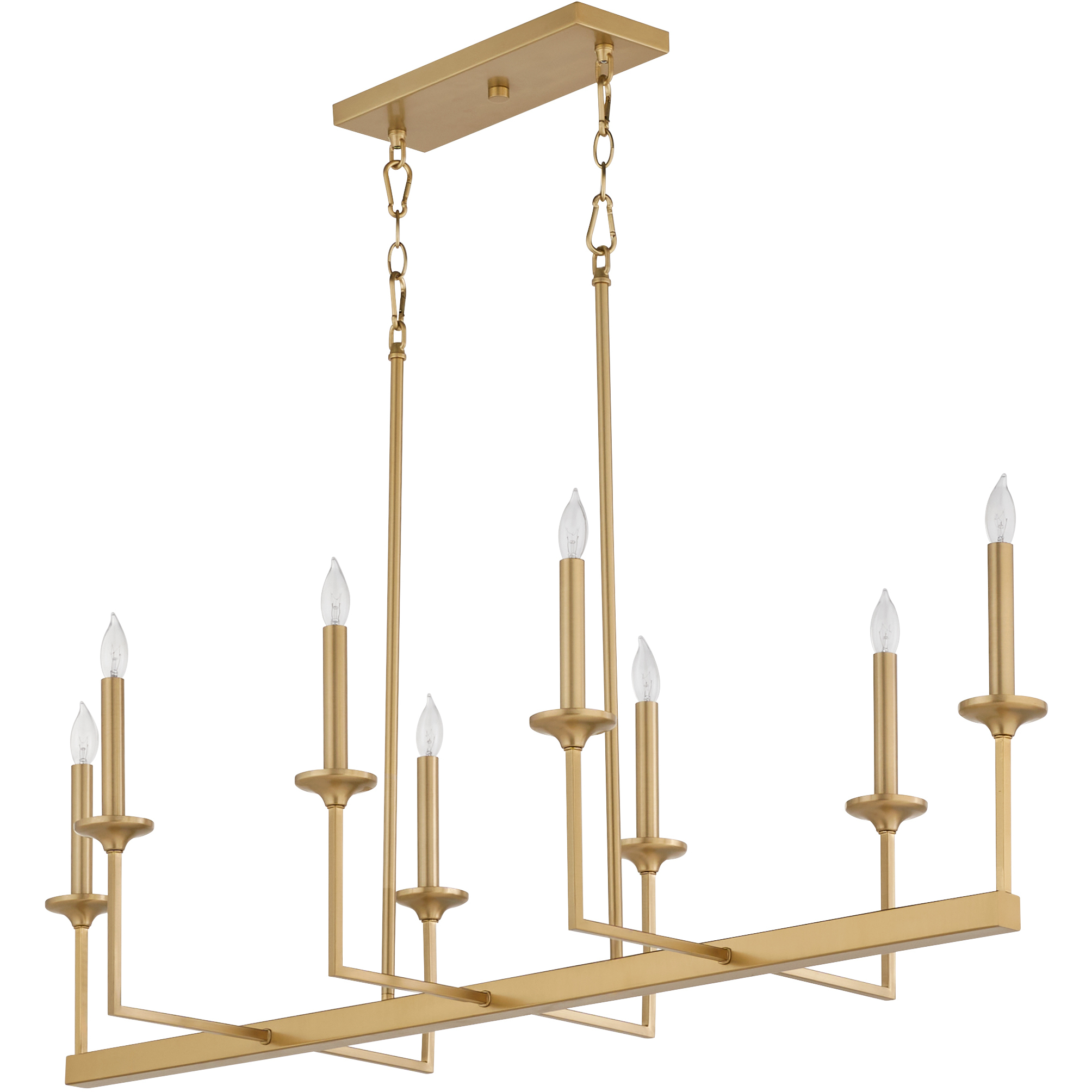 Quorum 6505-8-80 Eldorado 8 Light 18 inch Aged Brass Chandelier