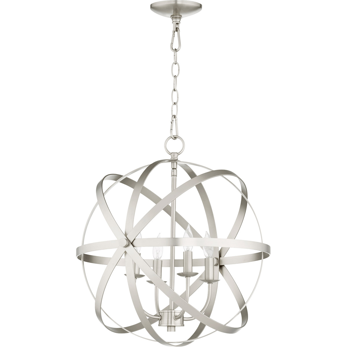 Celeste 4 Light 19 inch Satin Nickel Chandelier Ceiling Light, Sphere