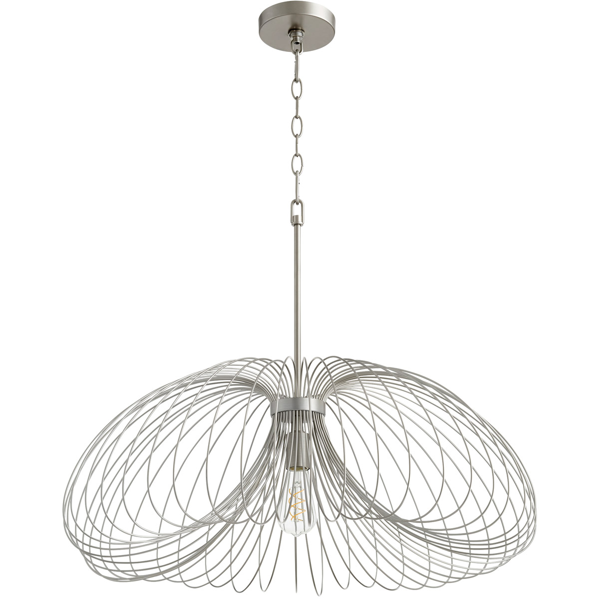 Fort Worth 1 Light 23.5 inch Brushed Silver Pendant Ceiling Light