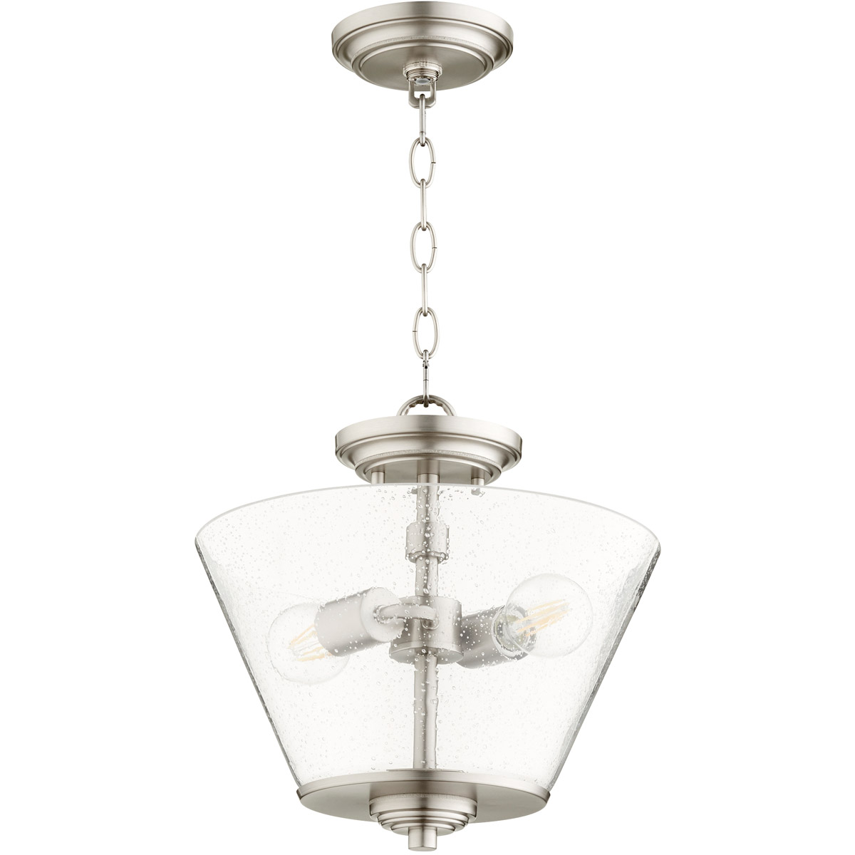 Dunbar 2 Light 13 inch Satin Nickel Dual Mount Ceiling Light