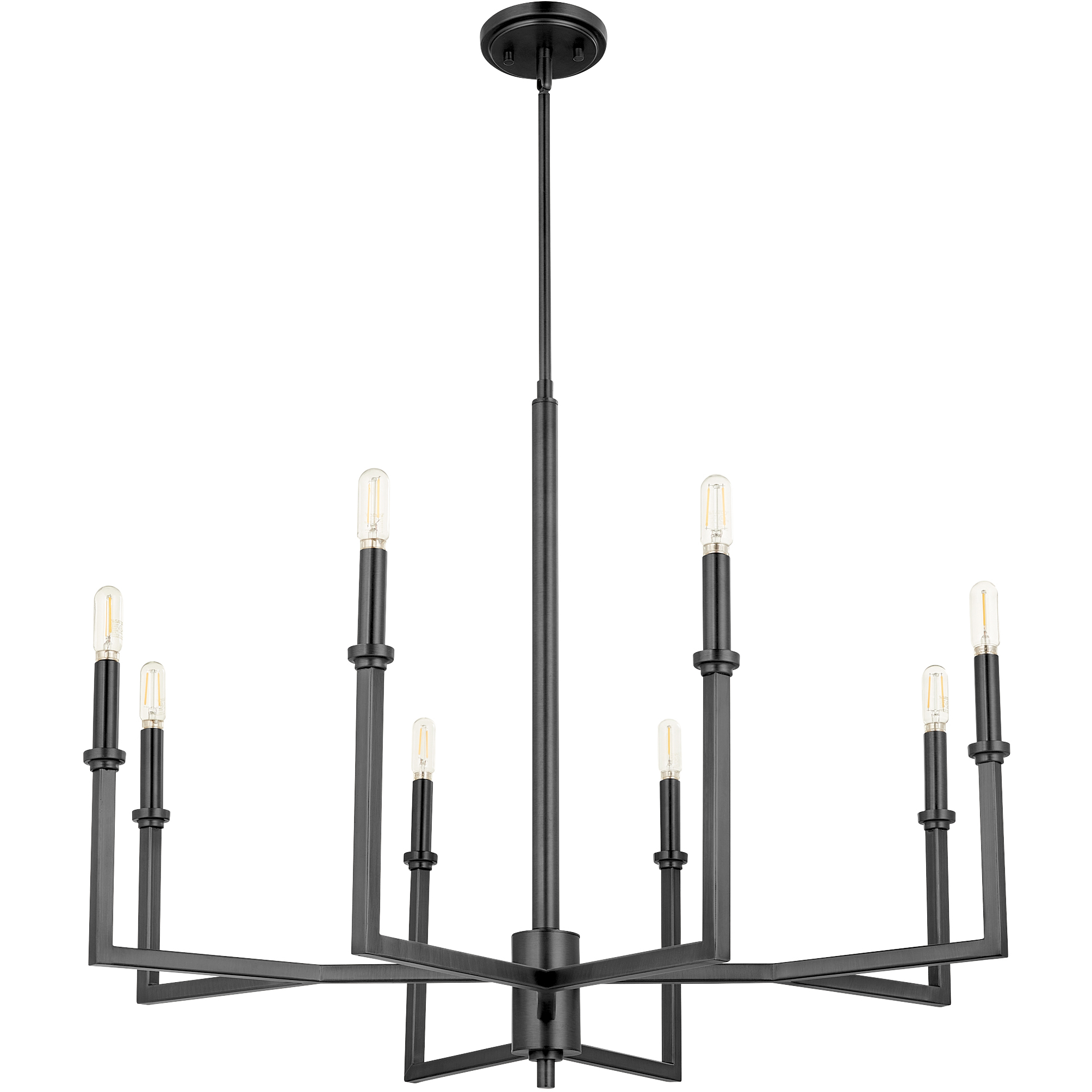 Quorum 6174-8-59 Merrick 8 Light 32 inch Matte Black Chandelier Ceiling  Light, image size:2008x2008