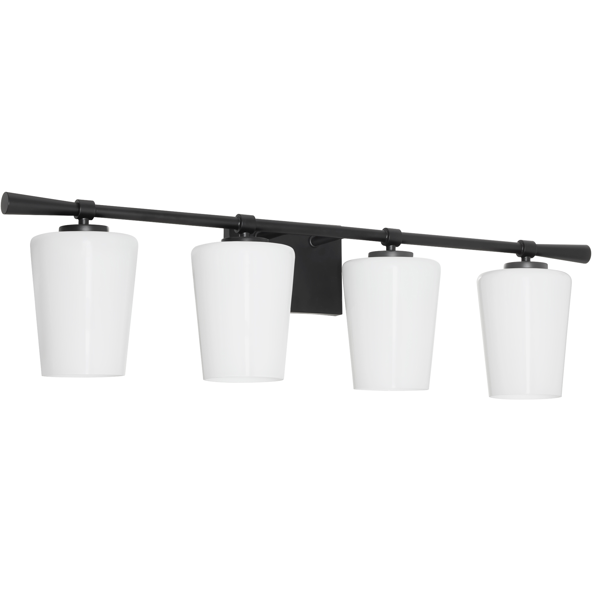 Goodwin 32.88 inch Matte Black Vanity Light Wall Light in Opal