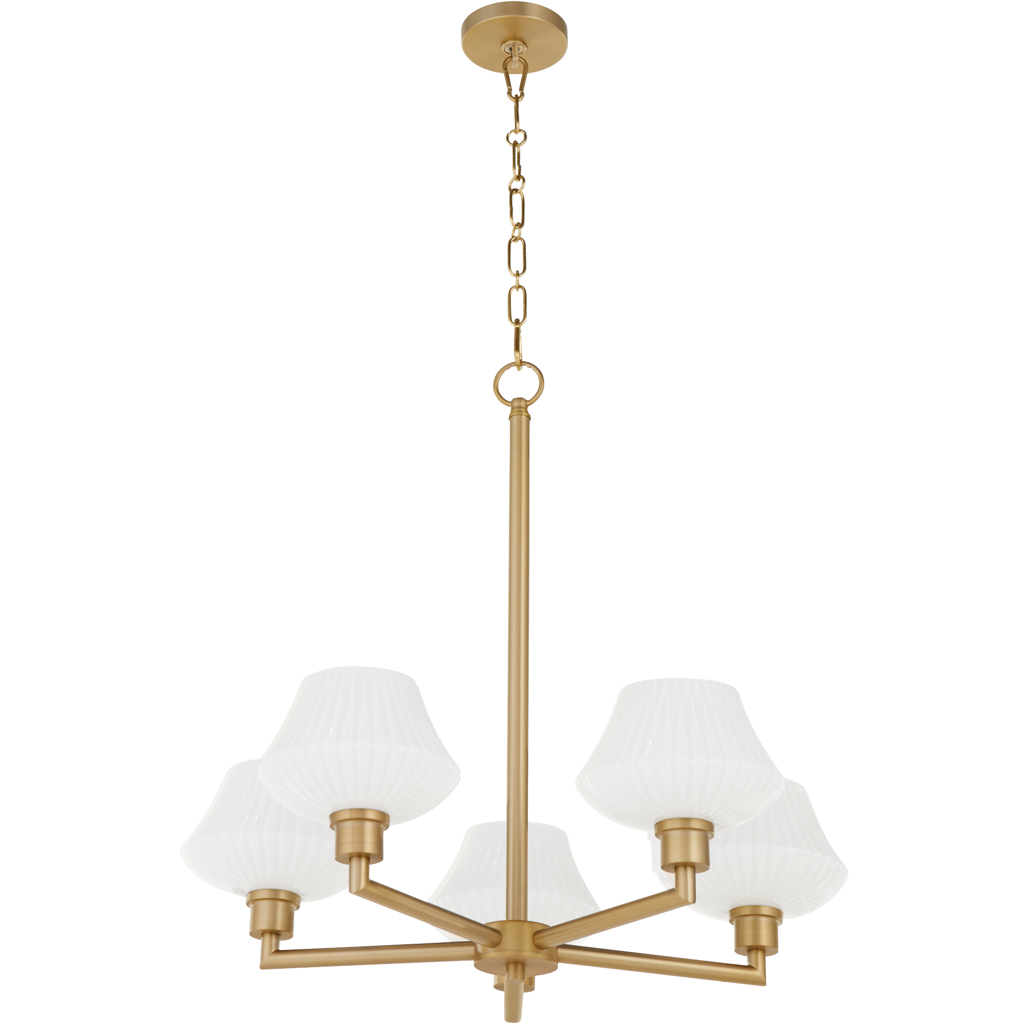 Cassini 5 Light 27.75 inch Aged Brass Chandelier Ceiling Light in Matte Black