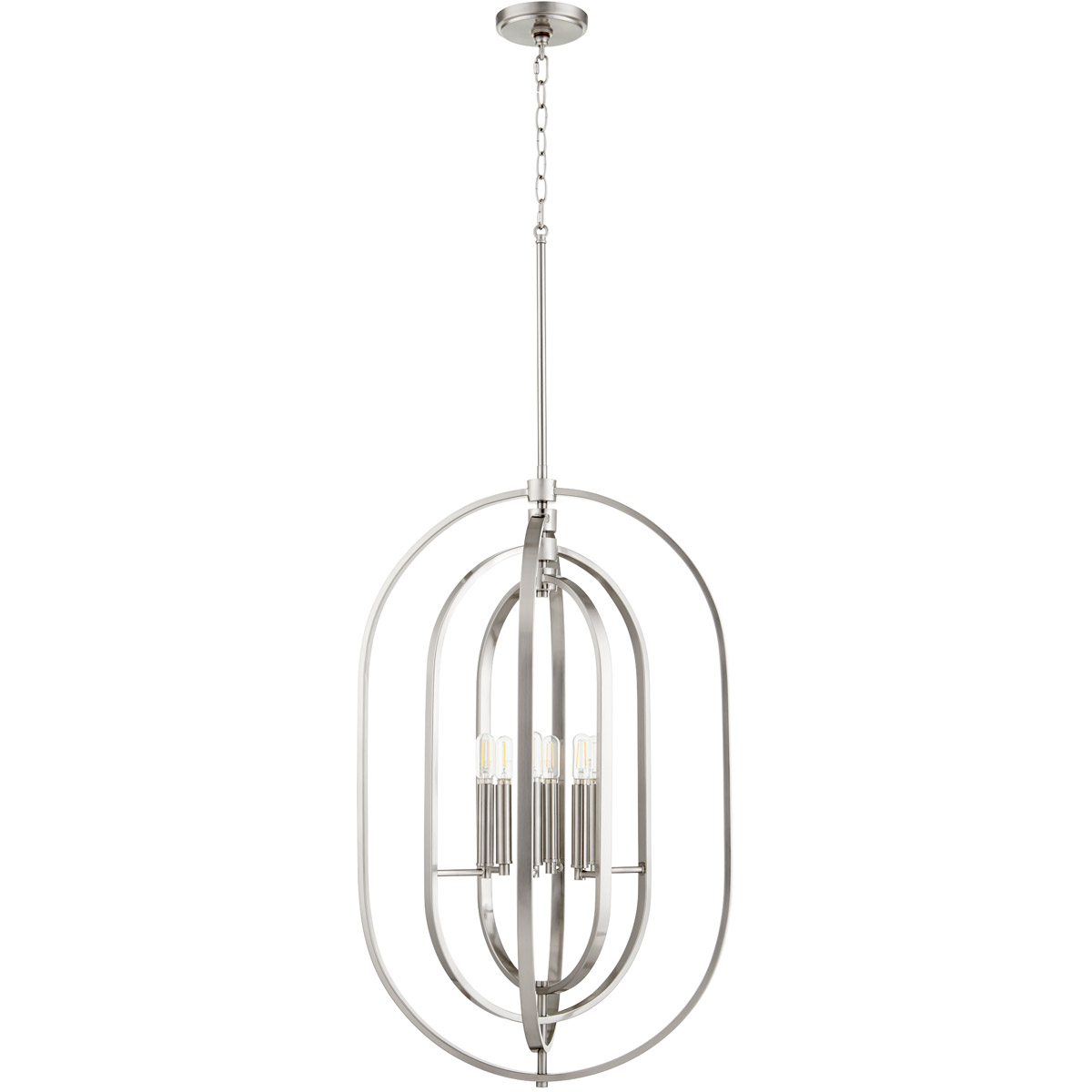 Ovate 6 Light 16 inch Satin Nickel Pendant Ceiling Light