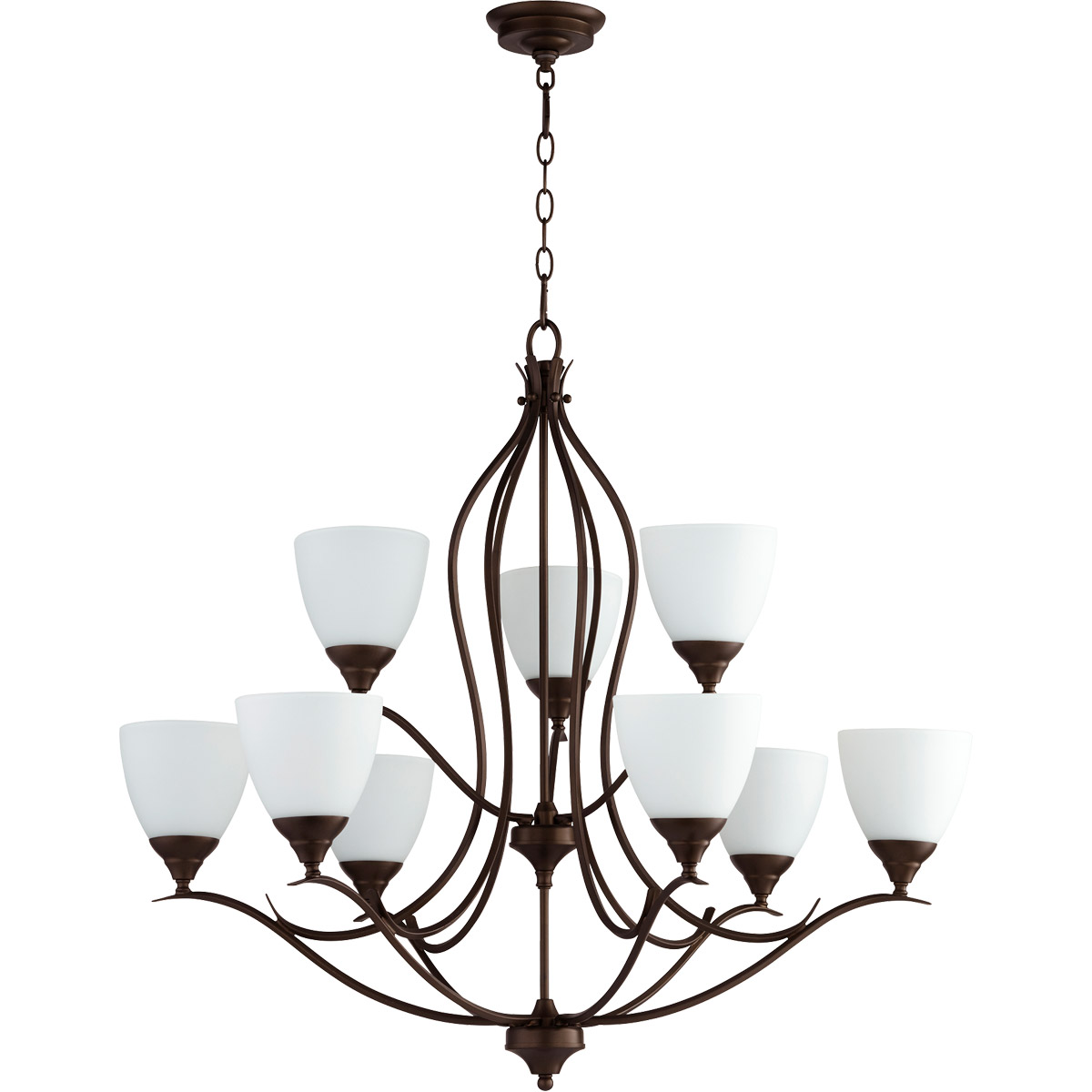 Flora 9 Light 29 inch Oiled Bronze Chandelier Ceiling Light
