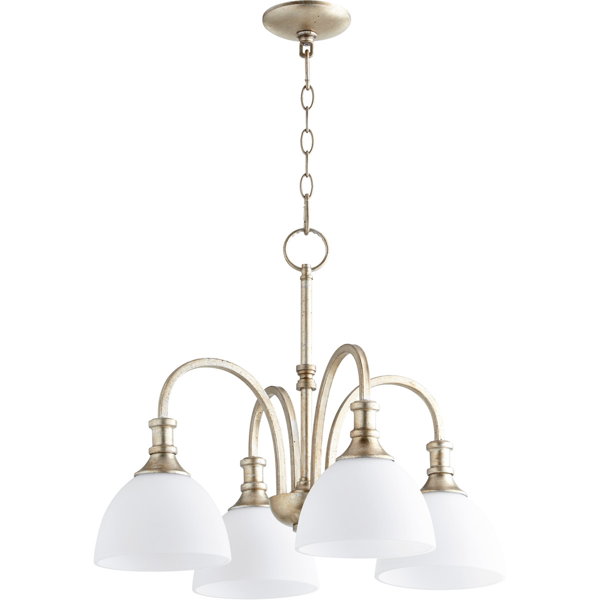 Richmond 4 Light 23 inch Aged Silver Leaf Chandelier Ceiling Light