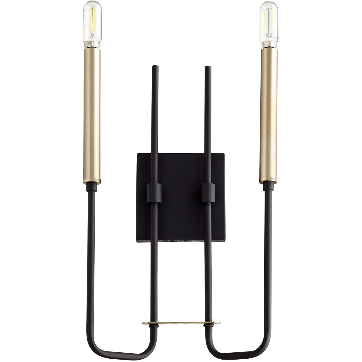 Hope 2 Light 9.25 inch Noir and Aged Brass Wall Mount Wall Light