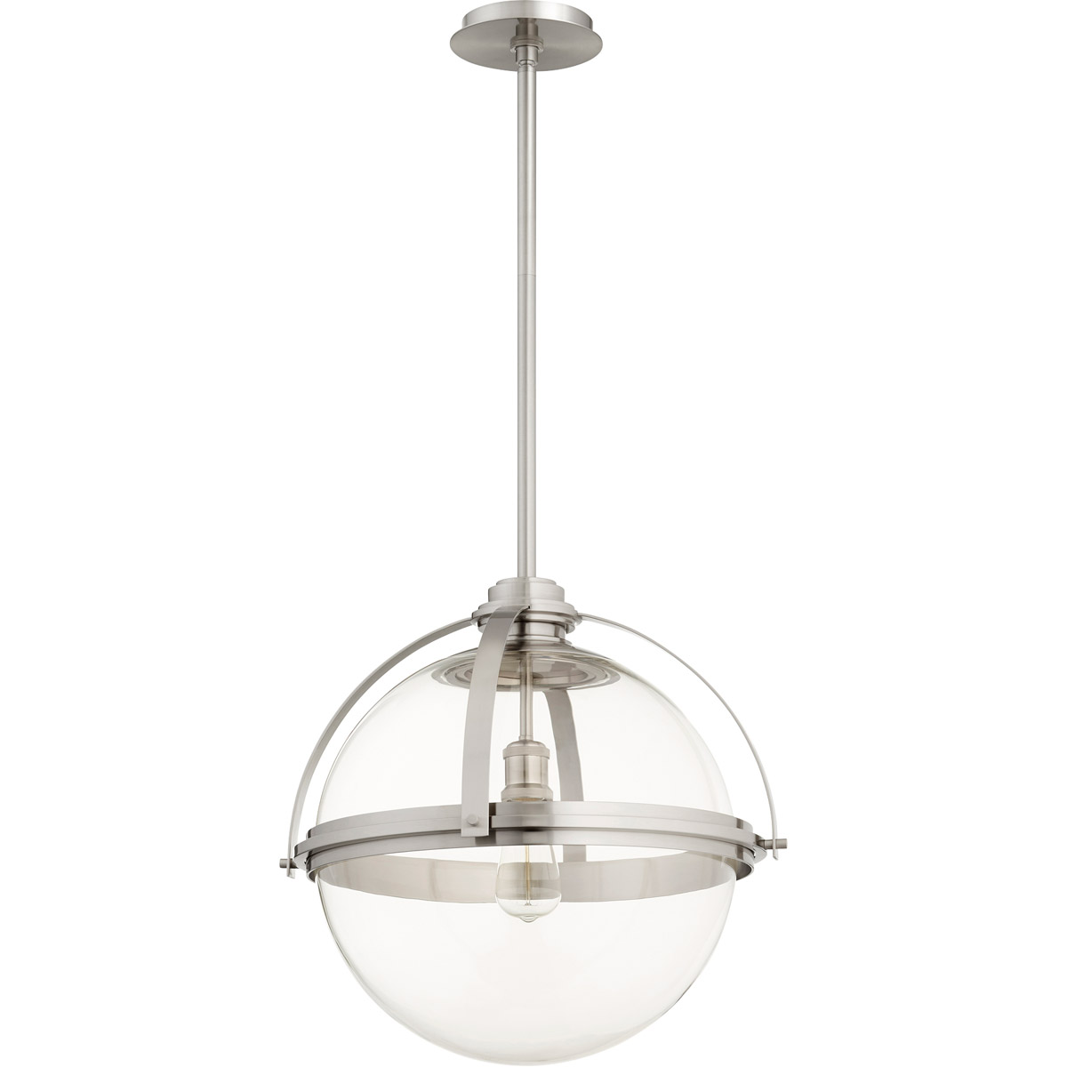 Meridian 1 Light 19.5 inch Satin Nickel Pendant Ceiling Light