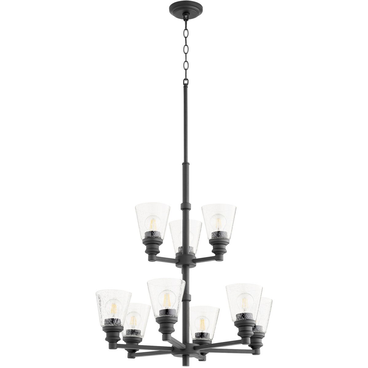 Dunbar 9 Light 26.5 inch Noir Chandelier Ceiling Light