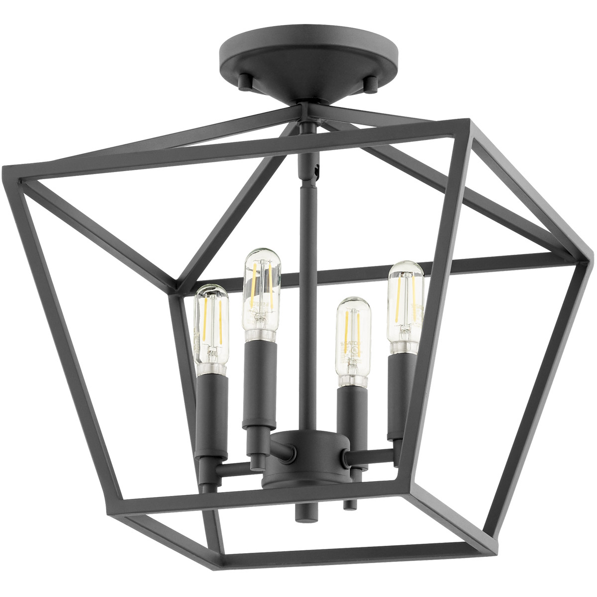 Quorum 3041369 Gabriel 4 Light 13 inch Noir Semi Flush Mount Ceiling