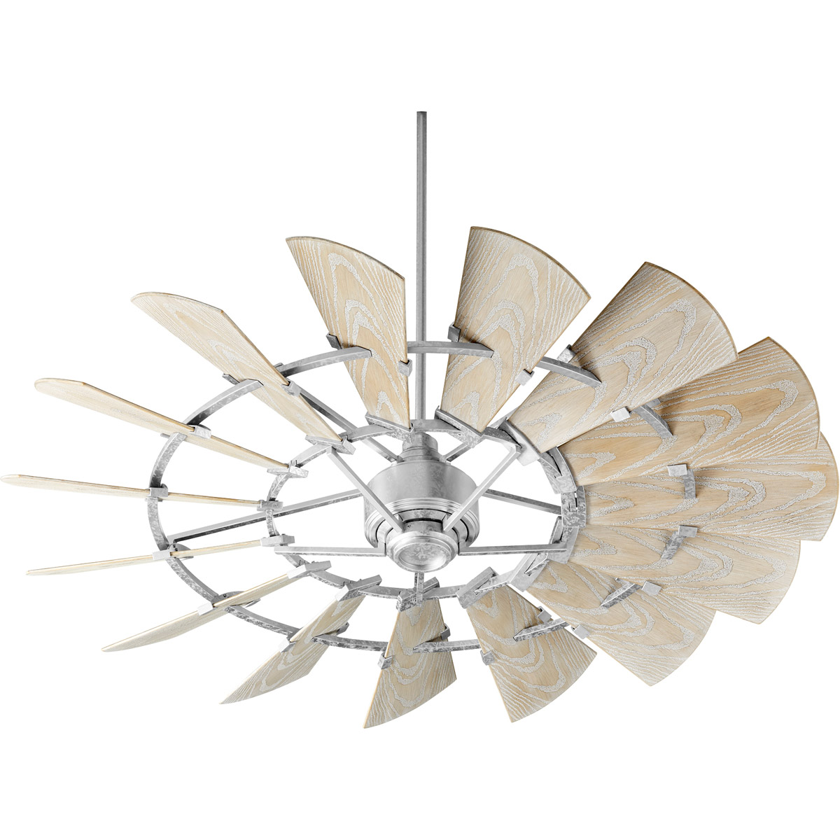 Windmill 60 inch Galvanized with Weathered Oak Blades Outdoor Ceiling Fan
