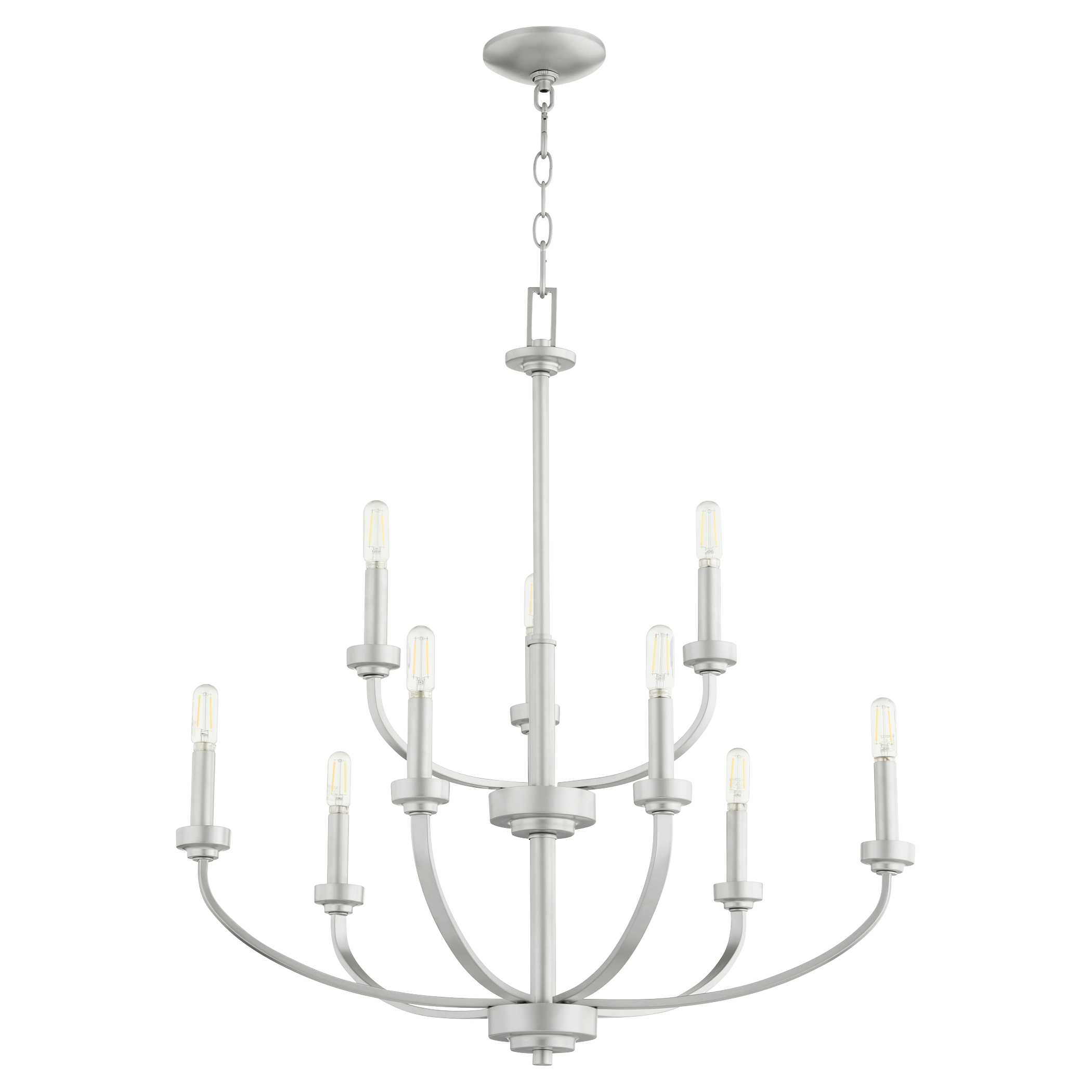 Reyes 9 Light 31.25 inch Classic Nickel Chandelier Ceiling Light