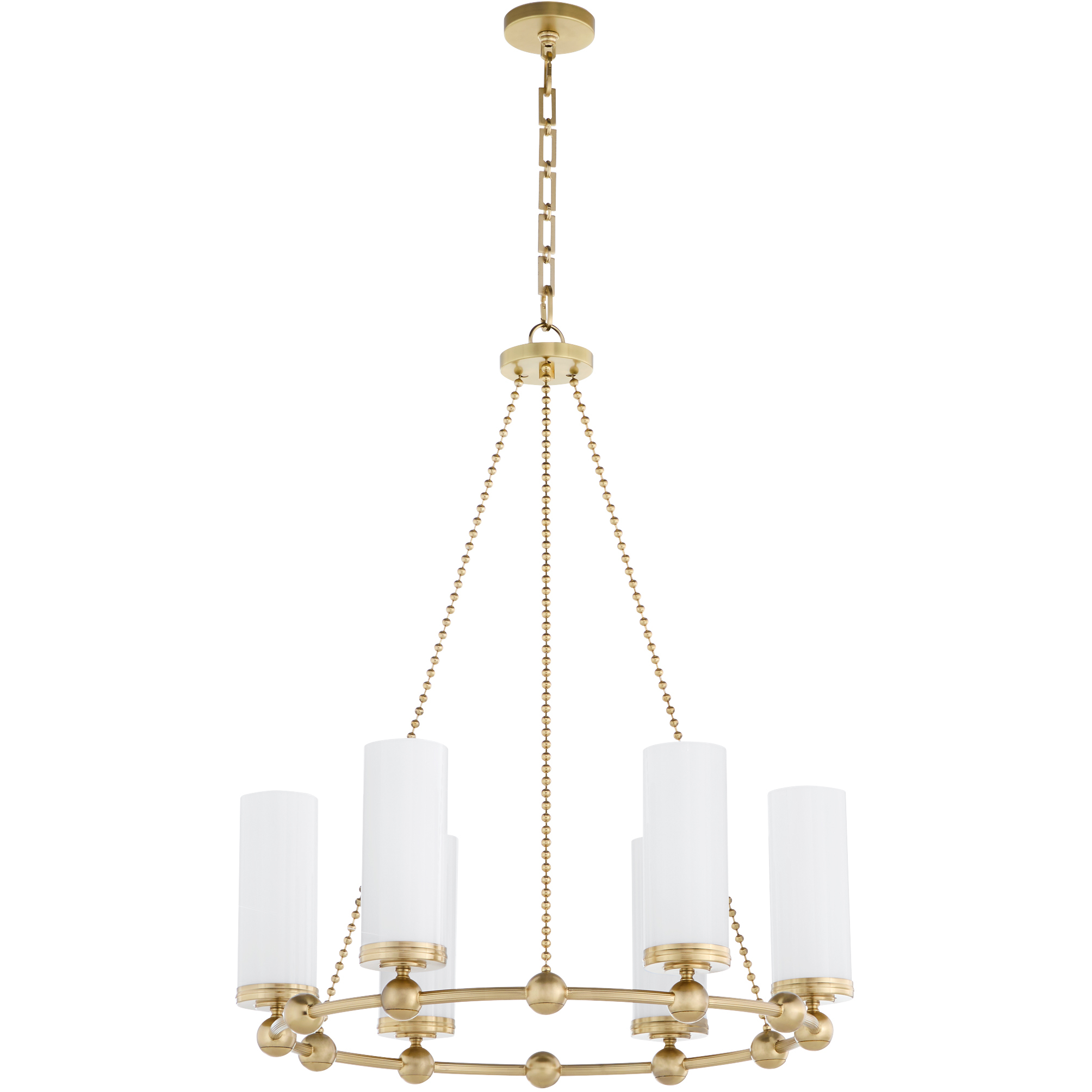 Lee Boulevard 6 Light 30 inch Aged Brass Chandelier Ceiling Light