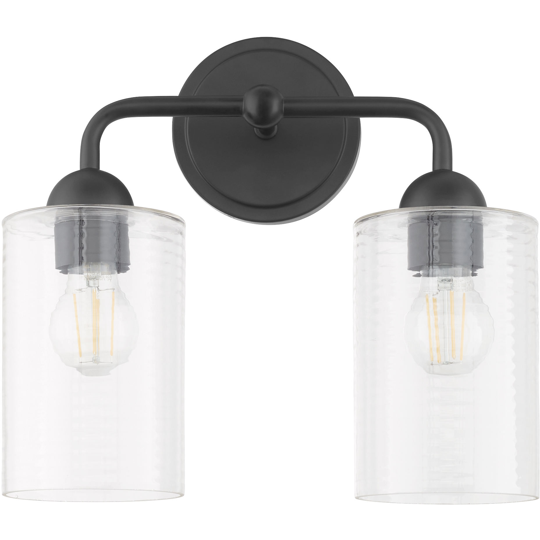 Charlotte 2 Light 13.75 inch Matte Black Vanity Light Wall Light