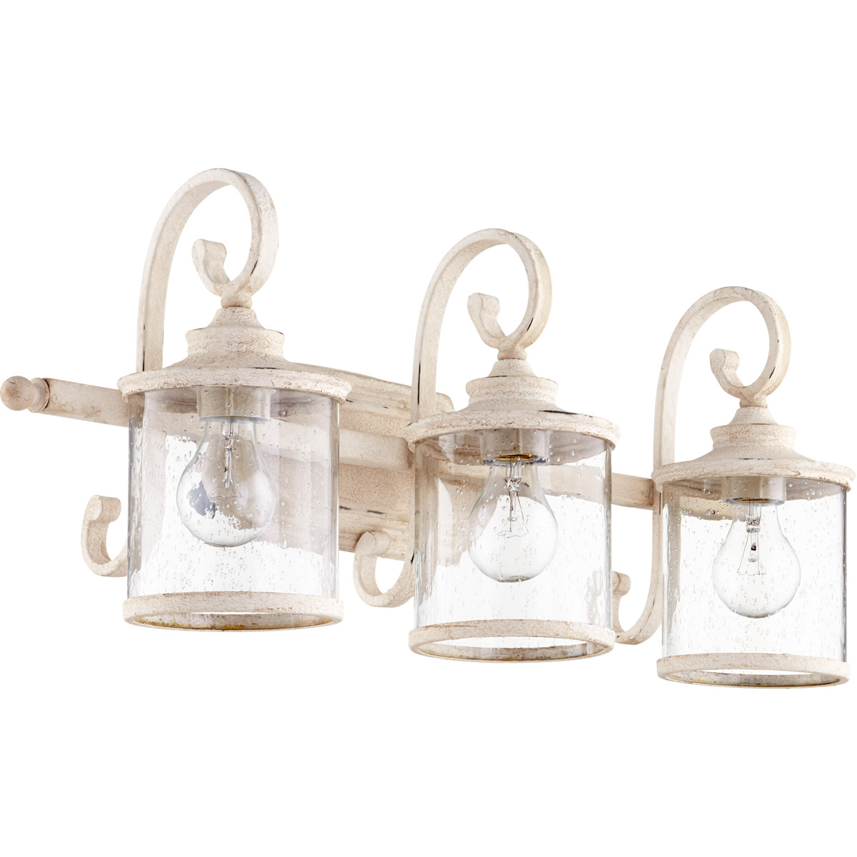 San Miguel 3 Light 26.75 inch Persian White Vanity Light Wall Light, Clear Seeded