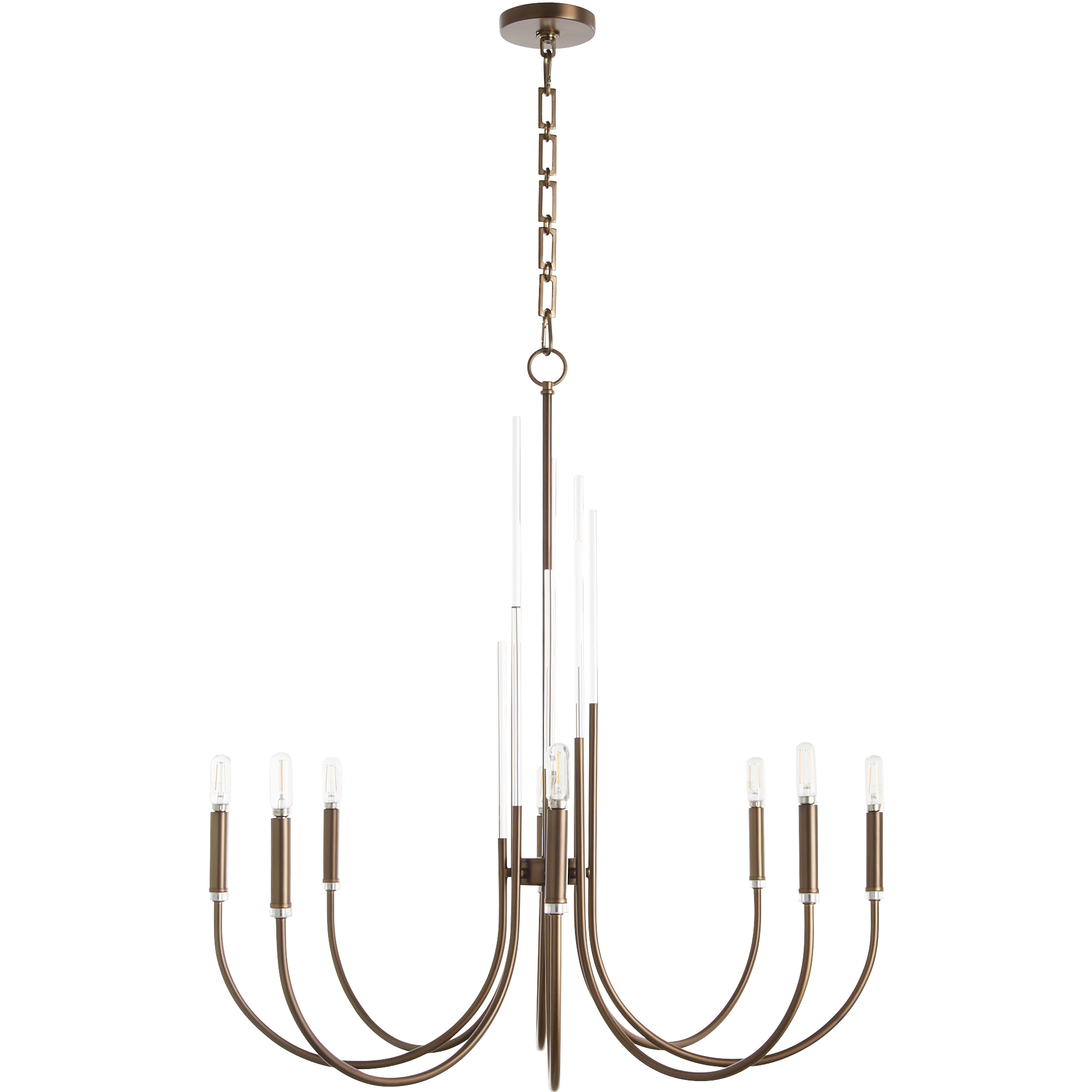 Summit 8 Light 32 inch Dark Brass Chandelier Ceiling Light
