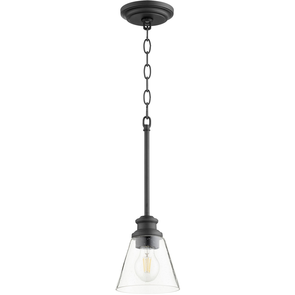 Quorum 30969 Dunbar 1 Light 6 inch Noir Mini Pendant Ceiling Light