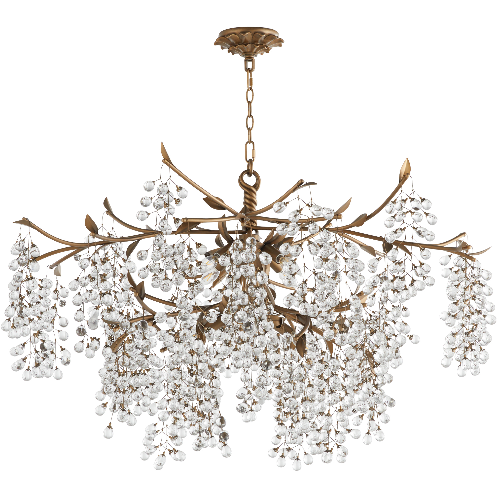 Quorum 670-8-46 Glicina 8 Light 45 inch Natural Brass Chandelier