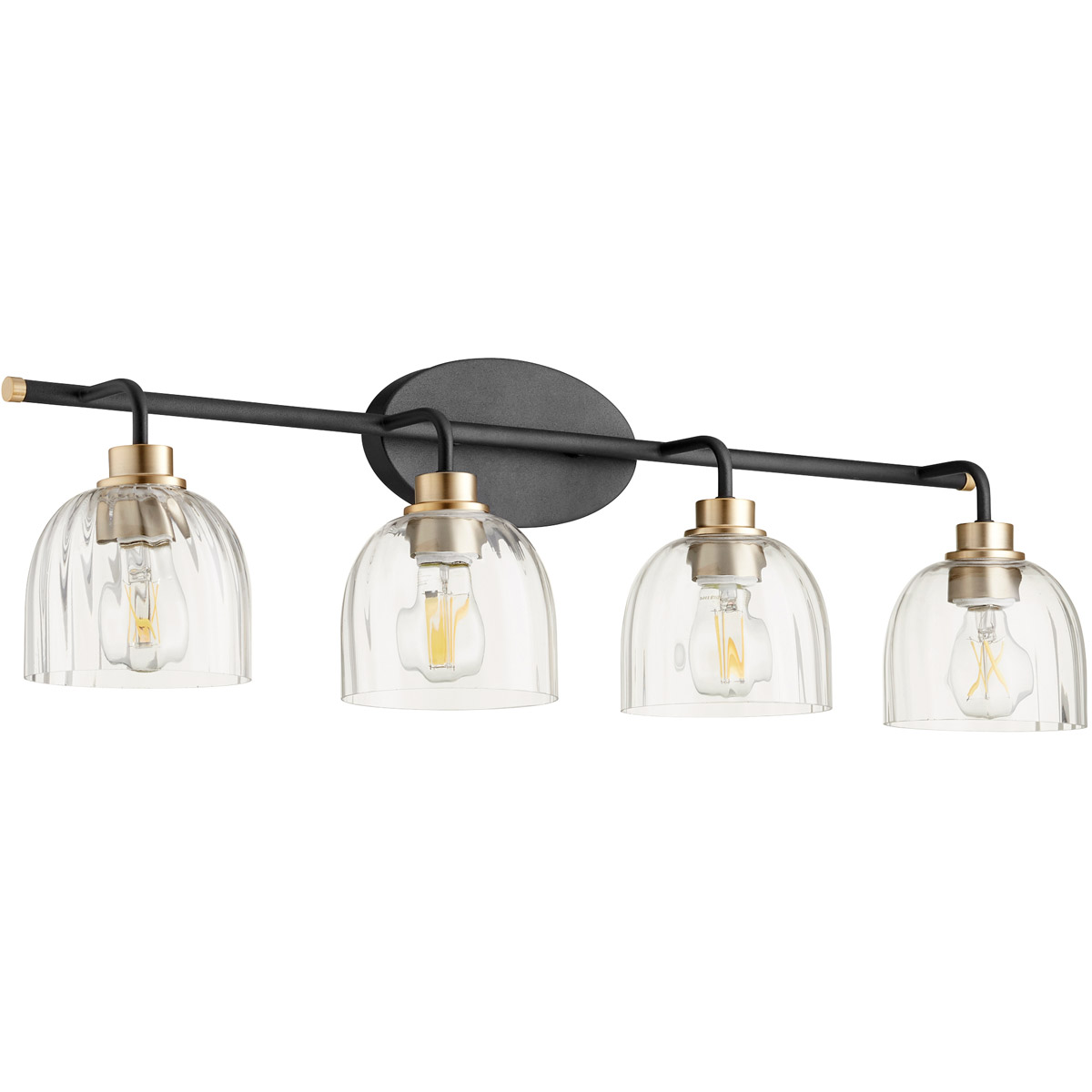 Espy 4 Light 32.5 inch Noir and Aged Brass Vanity Light Wall Light