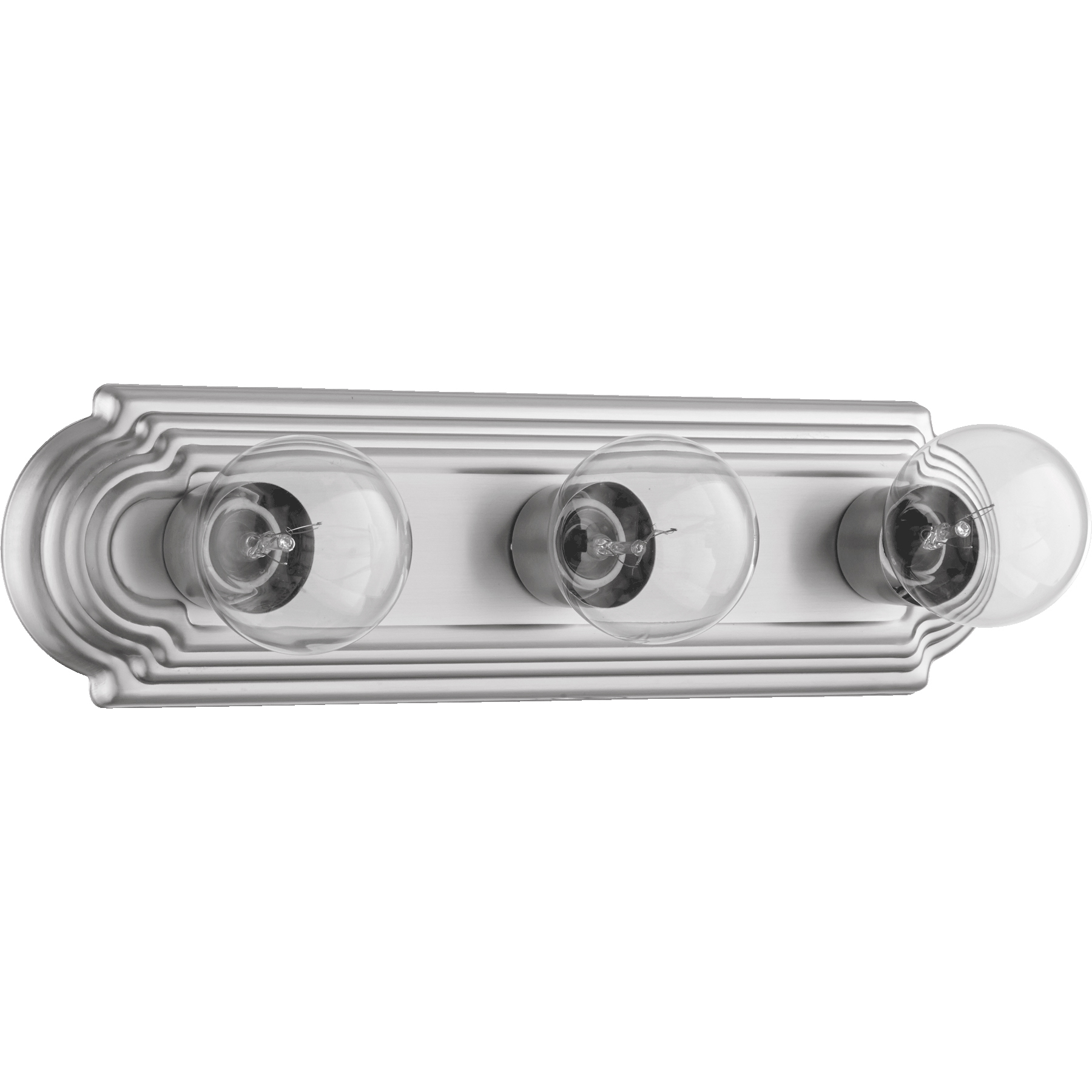 Stepped 3 Light 18 inch Satin Nickel Vanity Light Wall Light
