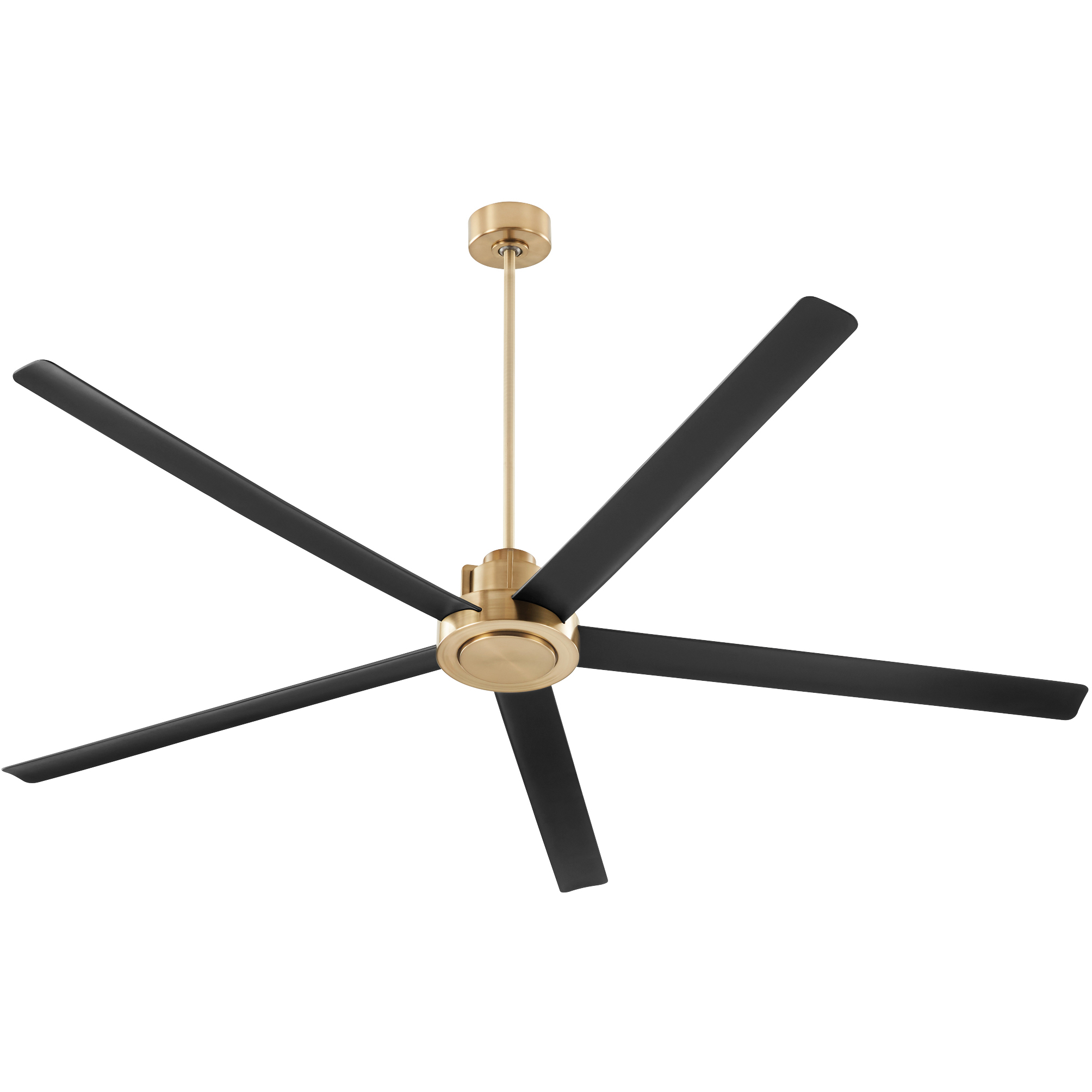 Quorum 80805-8059 Revel 80 inch Aged Brass with Matte Black Blades