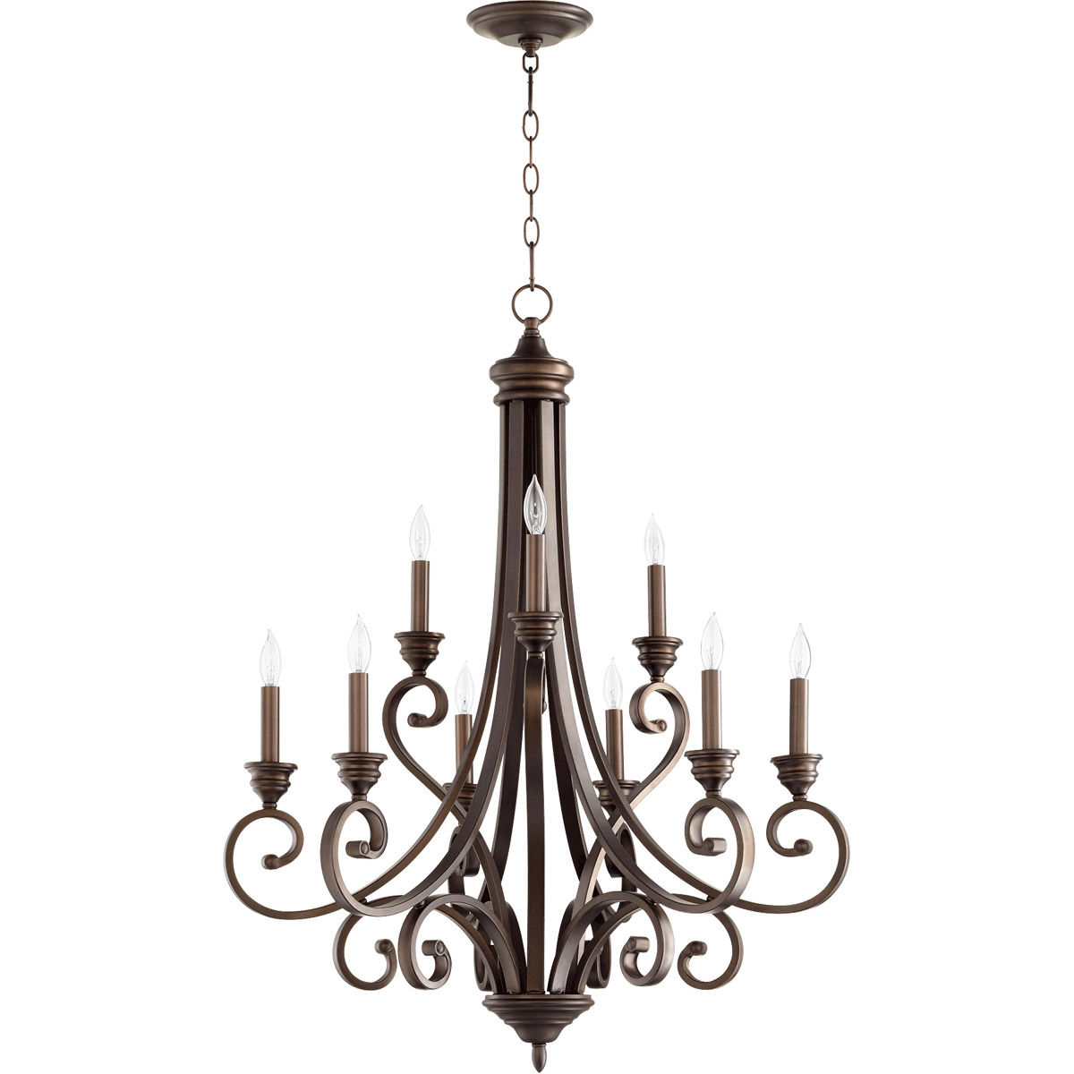 9 light bronze chandelier outlet