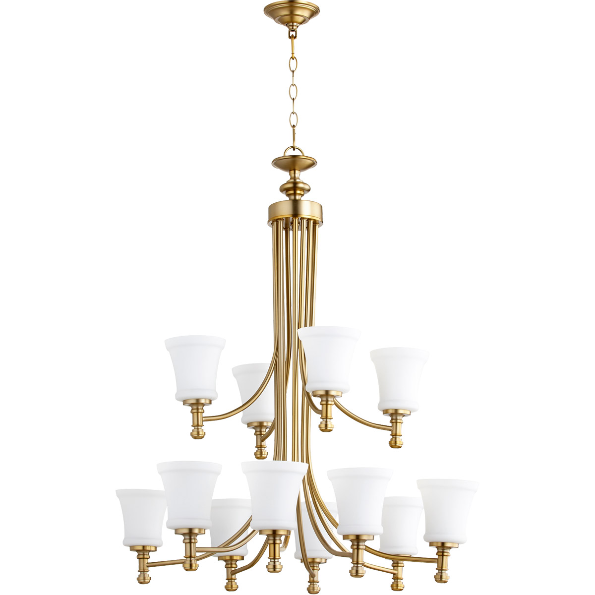 Rossington 12 Light 35.25 inch Aged Brass Chandelier Ceiling Light