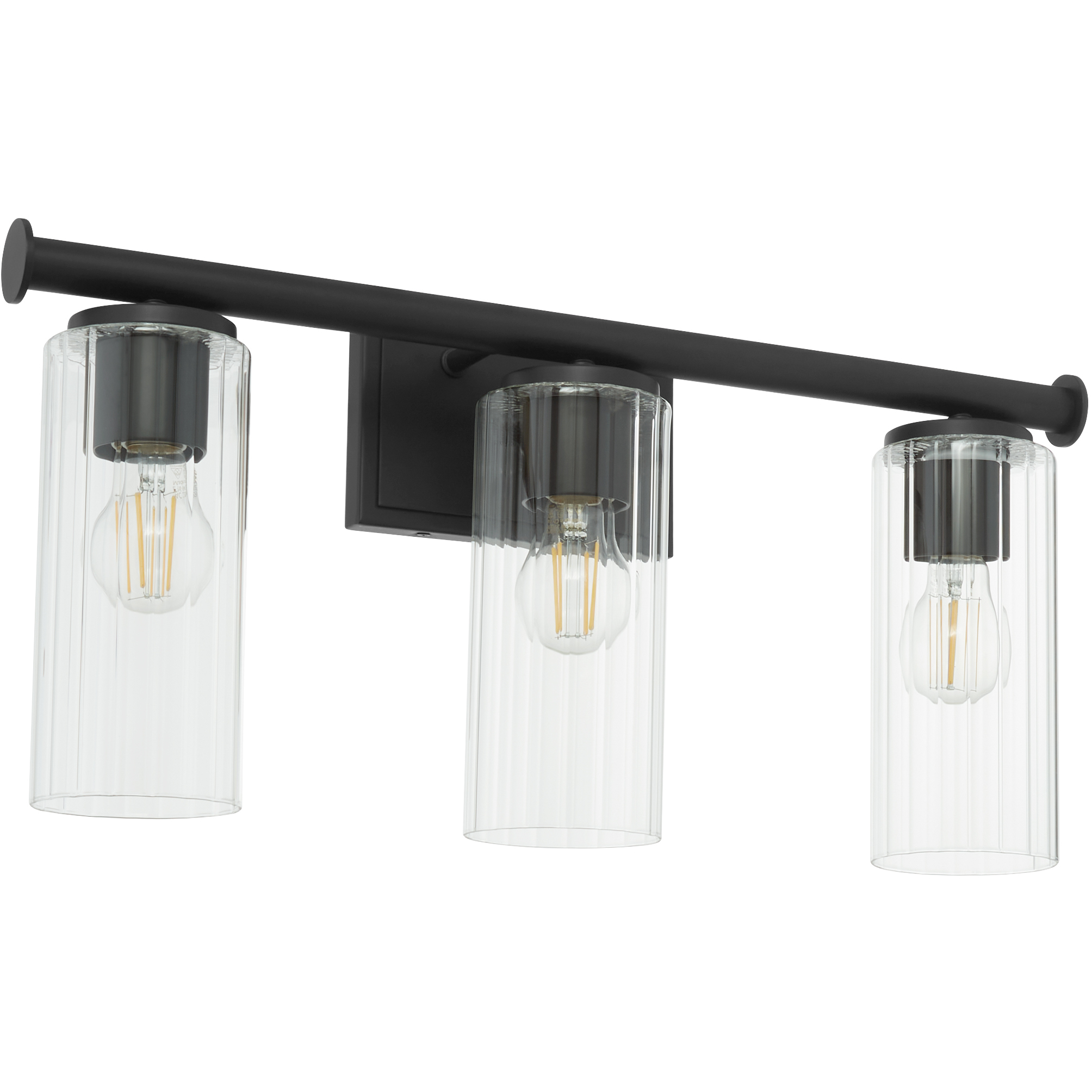 Mercier 3 Light 23.25 inch Matte Black Vanity Light Wall Light