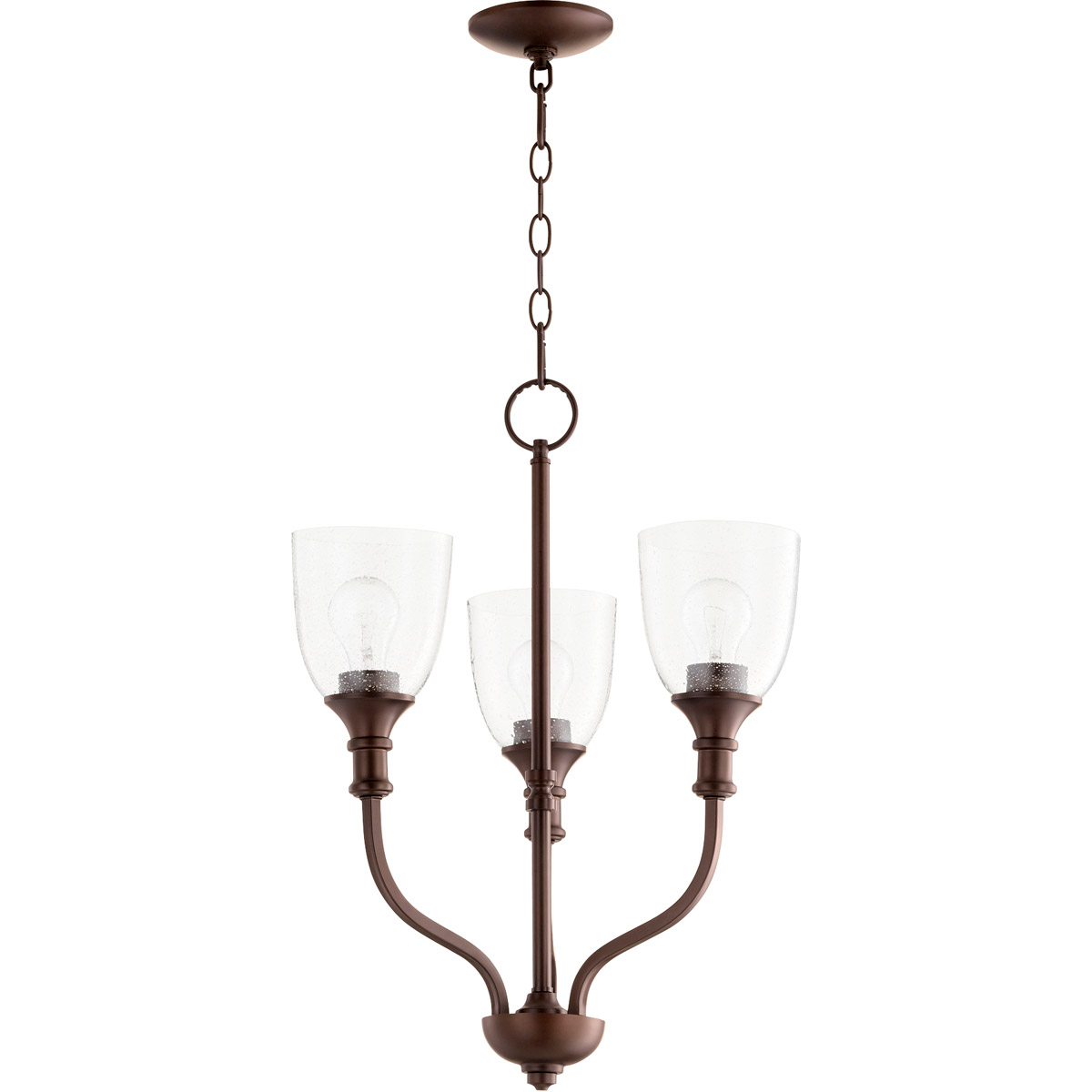 Richmond 3 Light 18 inch Oiled Bronze Mini Chandelier Ceiling Light