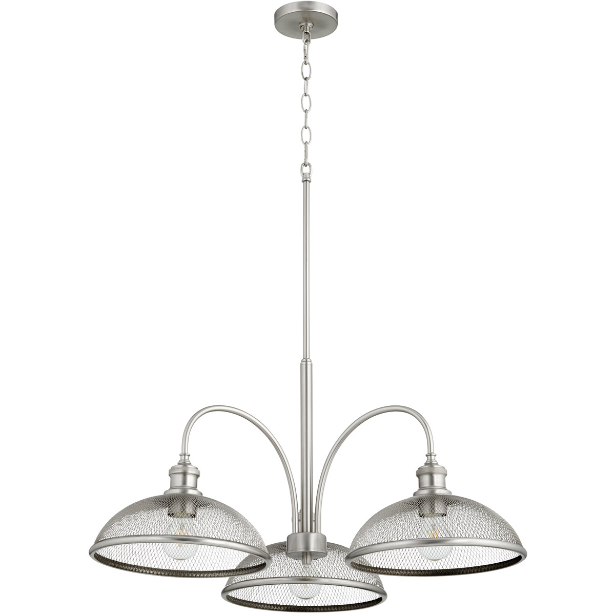 Omni 3 Light 31.5 inch Satin Nickel Mini Chandelier Ceiling Light