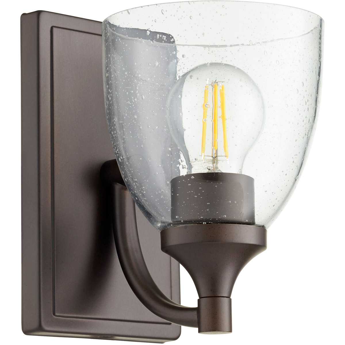 Enclave 1 Light 5.5 inch Oiled Bronze Wall Sconce Wall Light in Clear Seeded