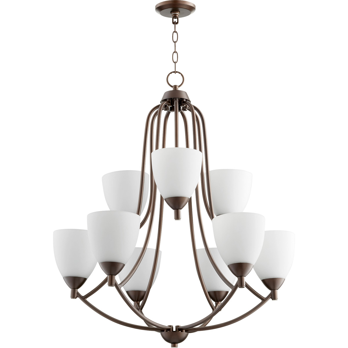 Barkley 9 Light 26.5 inch Oiled Bronze Chandelier Ceiling Light in Satin Opal