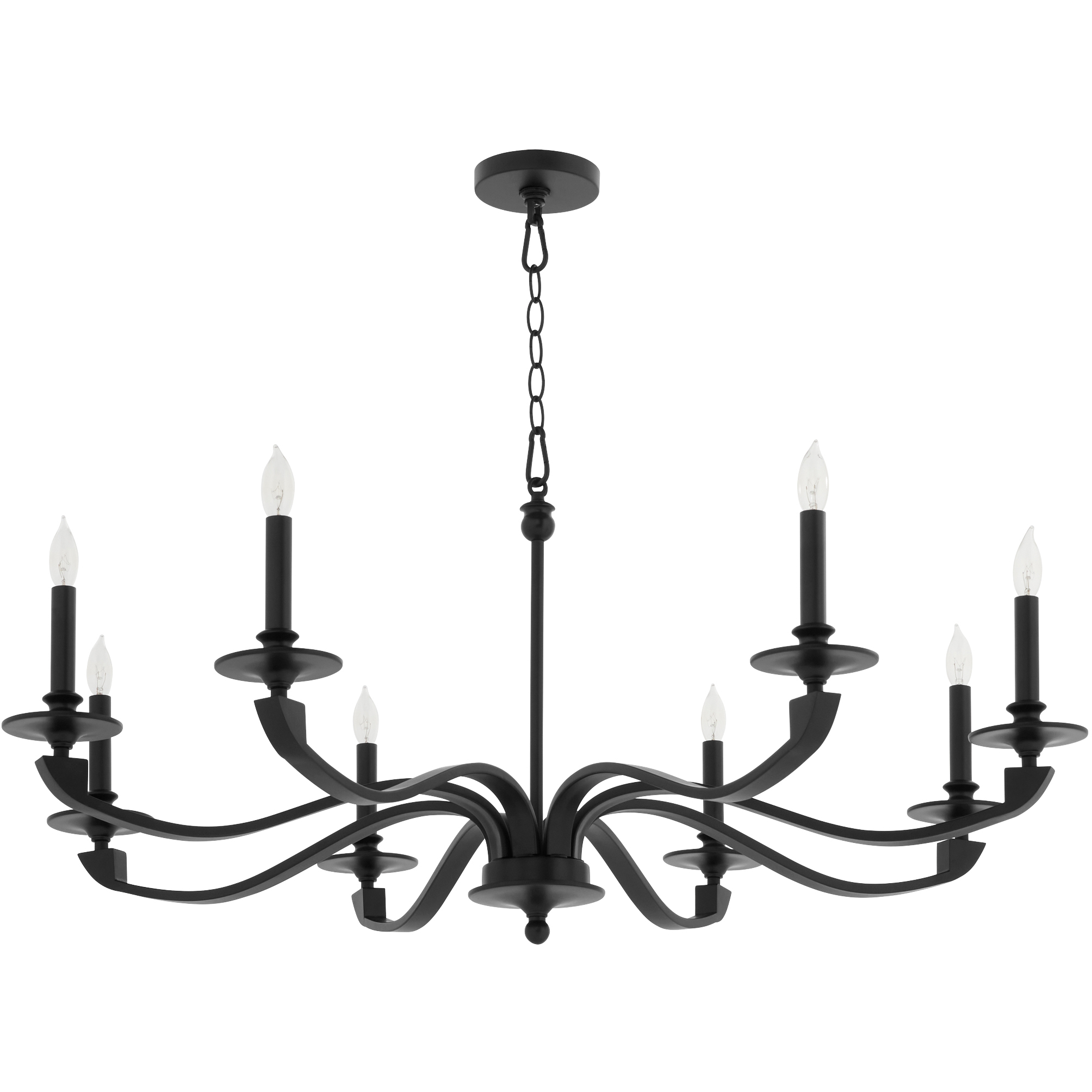 Chantelle 8 Light 40 inch Matte Black Chandelier Ceiling Light