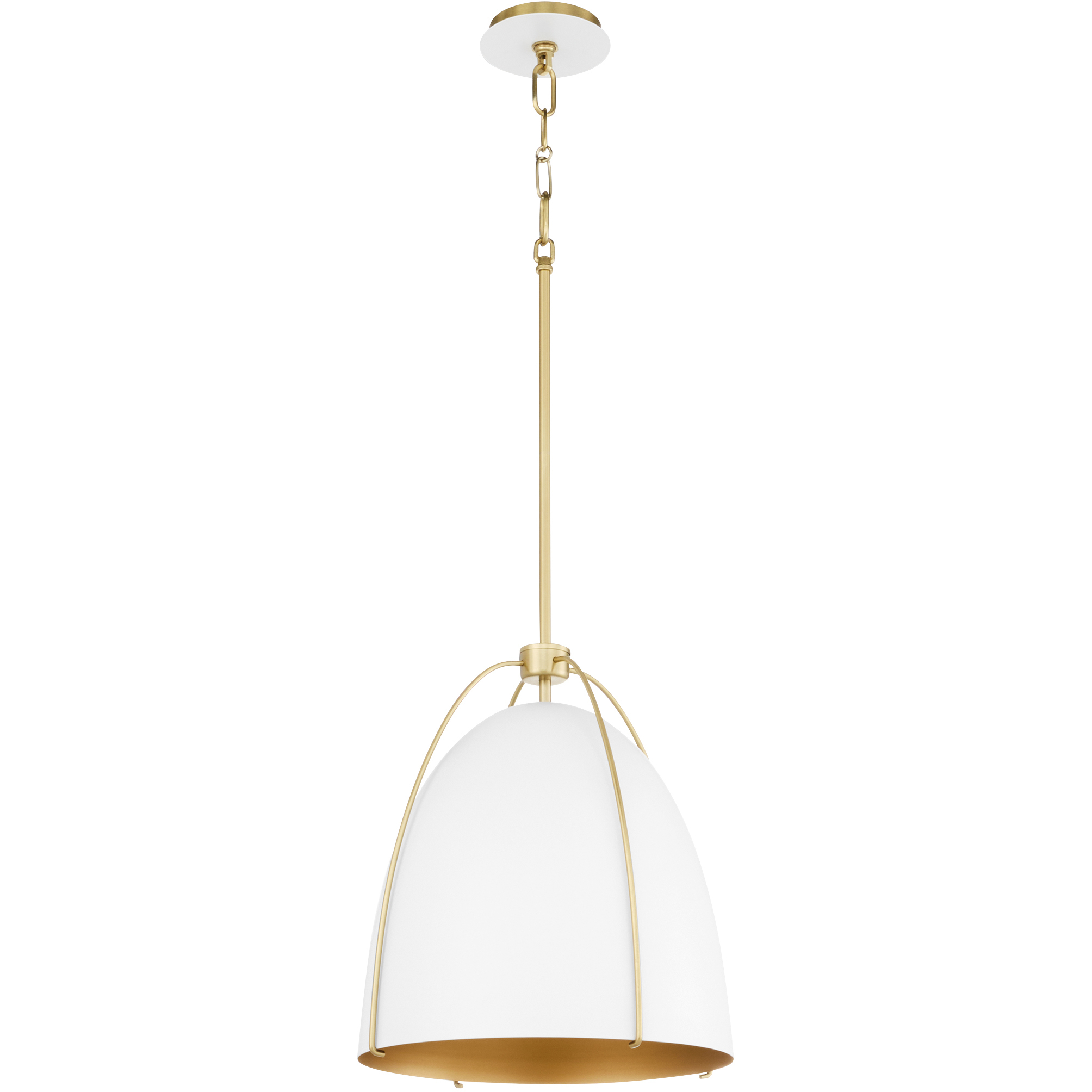 Jamie 1 Light 14.5 inch Studio White and Aged Brass Pendant Ceiling Light