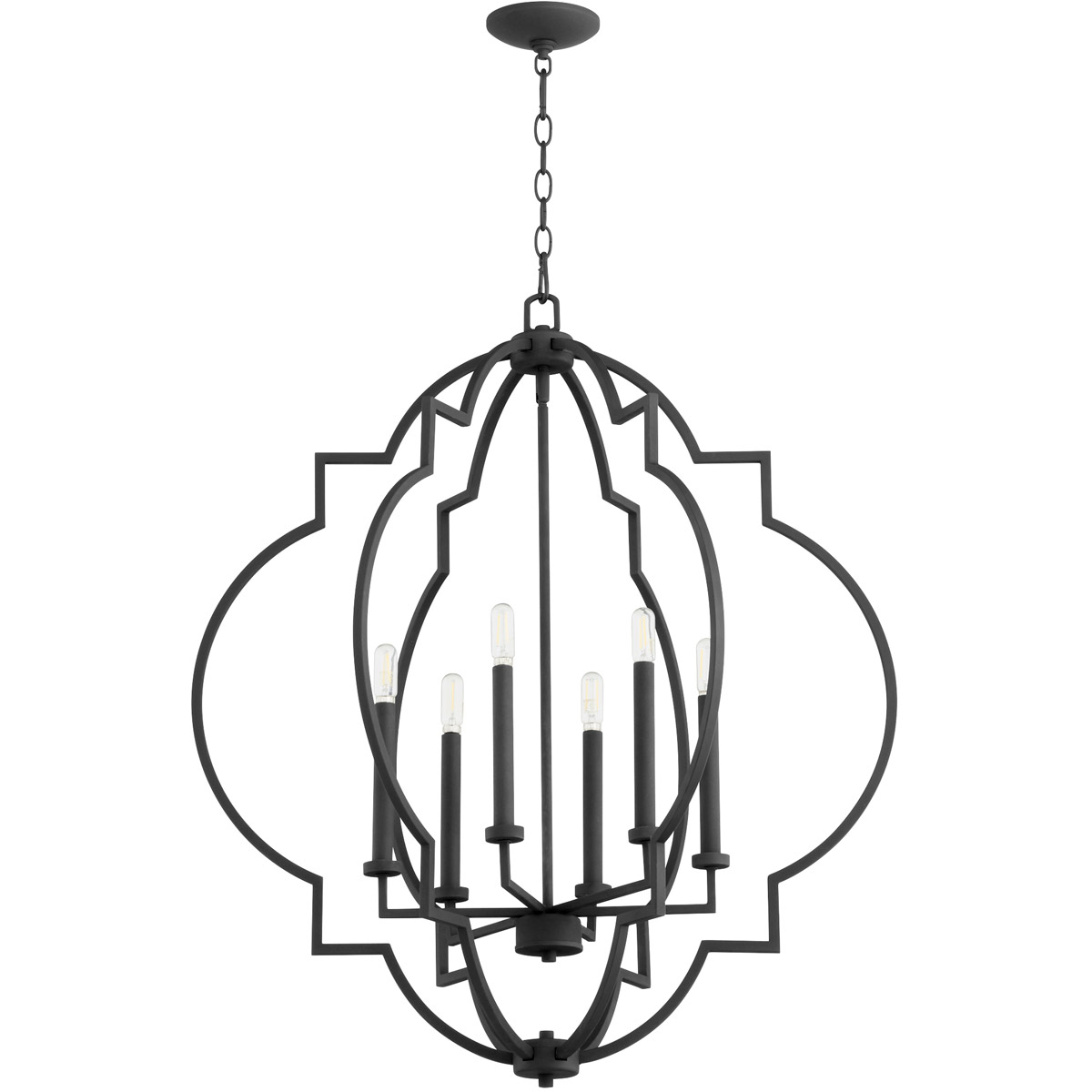 Dublin 6 Light 29.5 inch Noir Pendant Ceiling Light