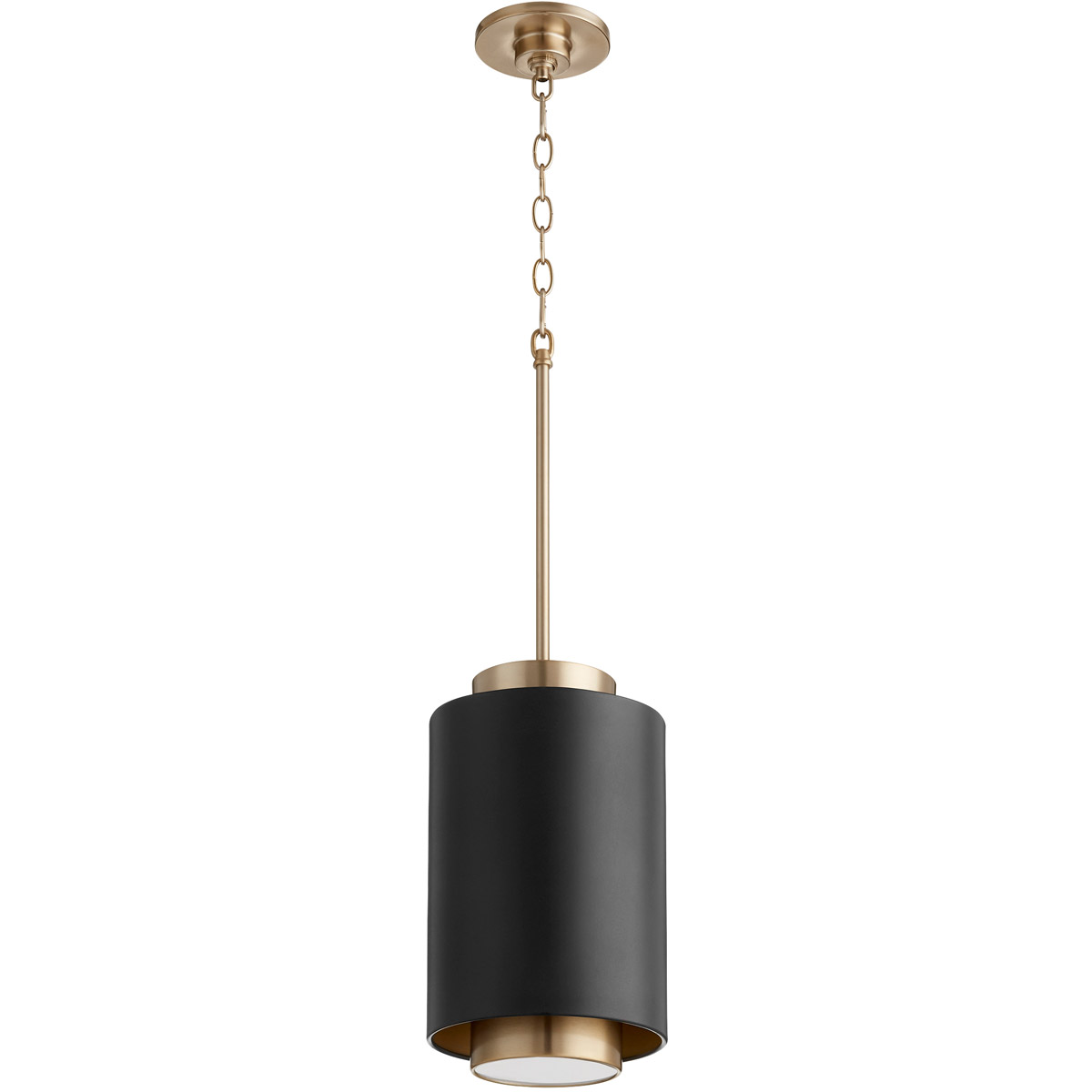 Fort Worth 1 Light 8 inch Noir and Aged Brass Mini Pendant Ceiling Light