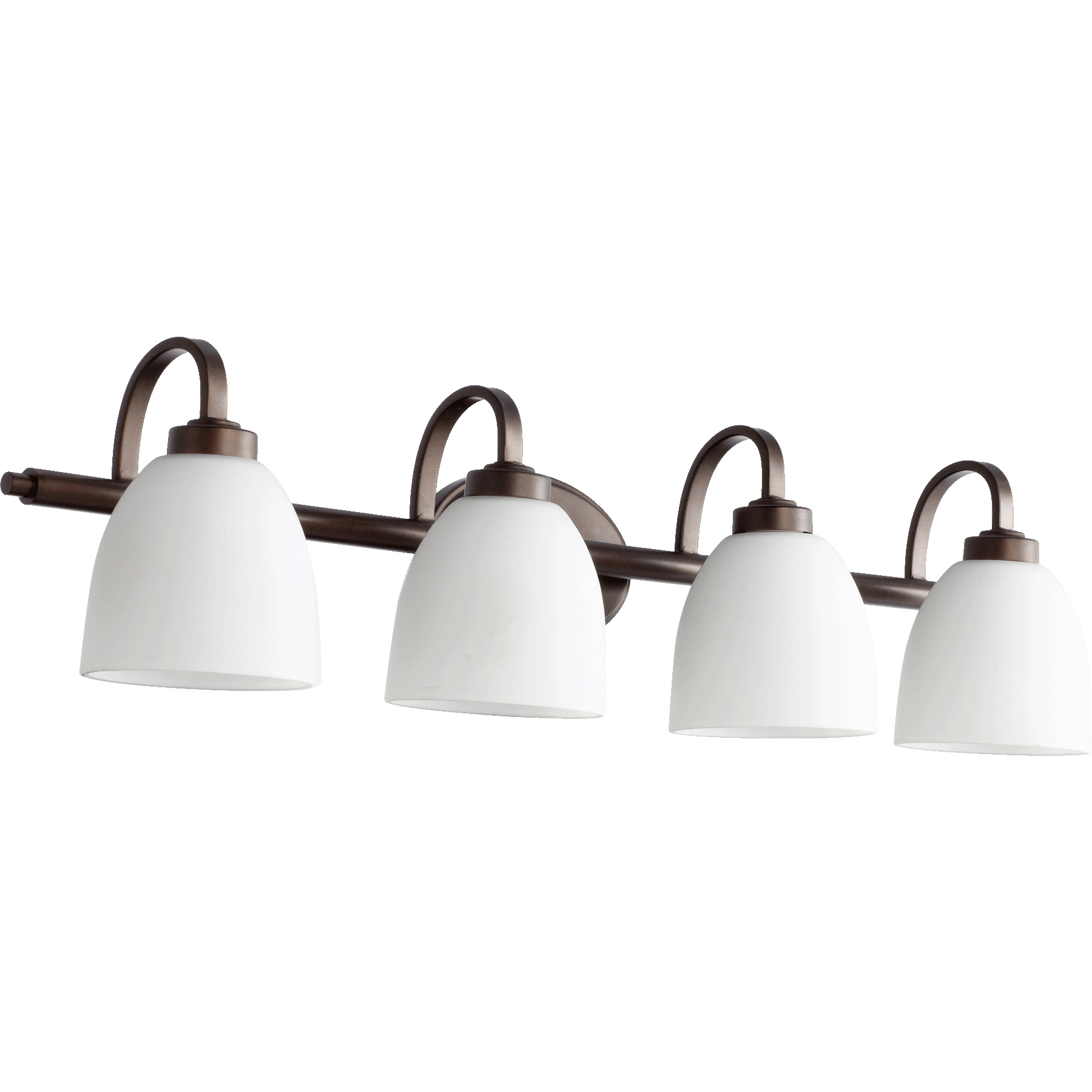 Reyes 4 Light 33.5 inch Oiled Bronze Vanity Light Wall Light in Satin Opal