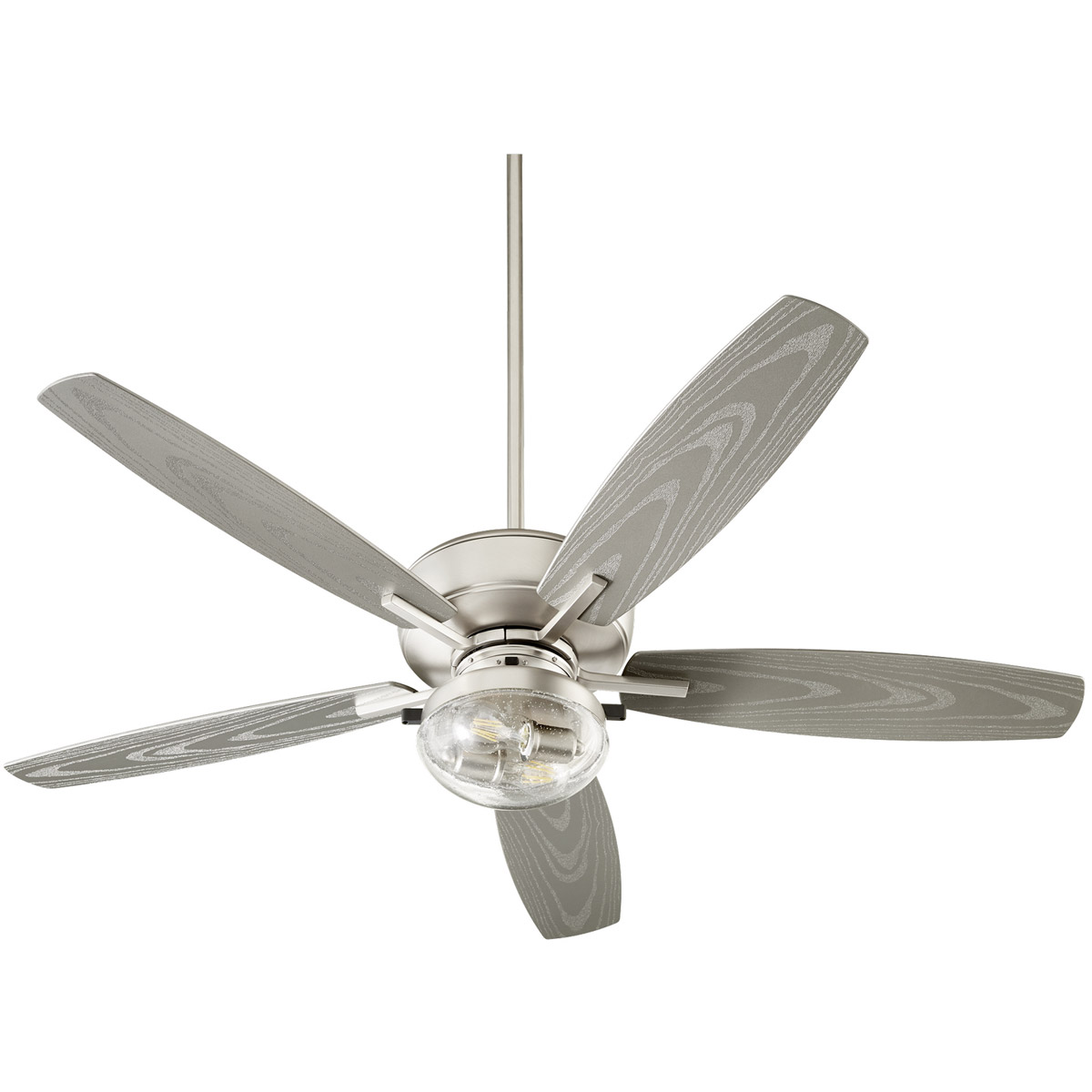 Breeze Patio 52 inch Satin Nickel with Silver Blades Patio Fan, Quorum Home