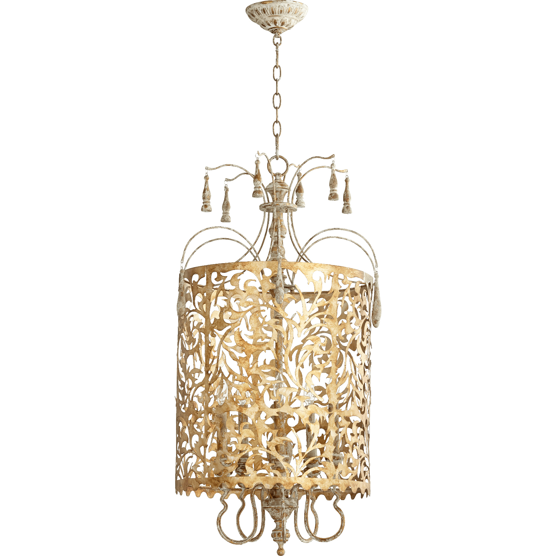 Leduc 5 Light 19 inch Florentine Gold Pendant Ceiling Light