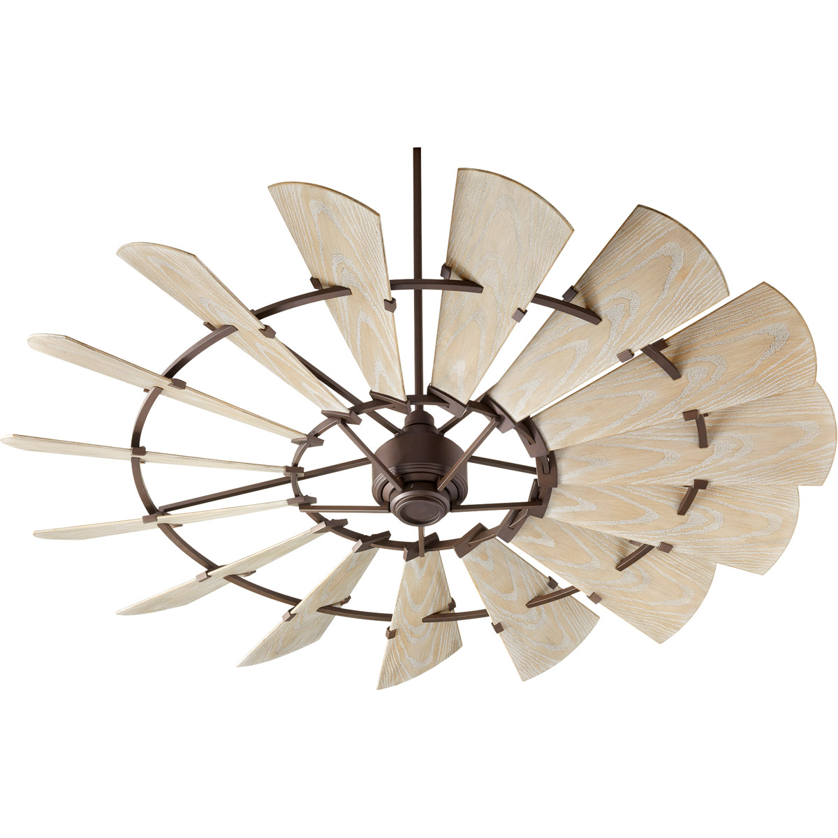 Quorum 197215-86 Windmill 72 inch Oiled Bronze with Weathered Oak