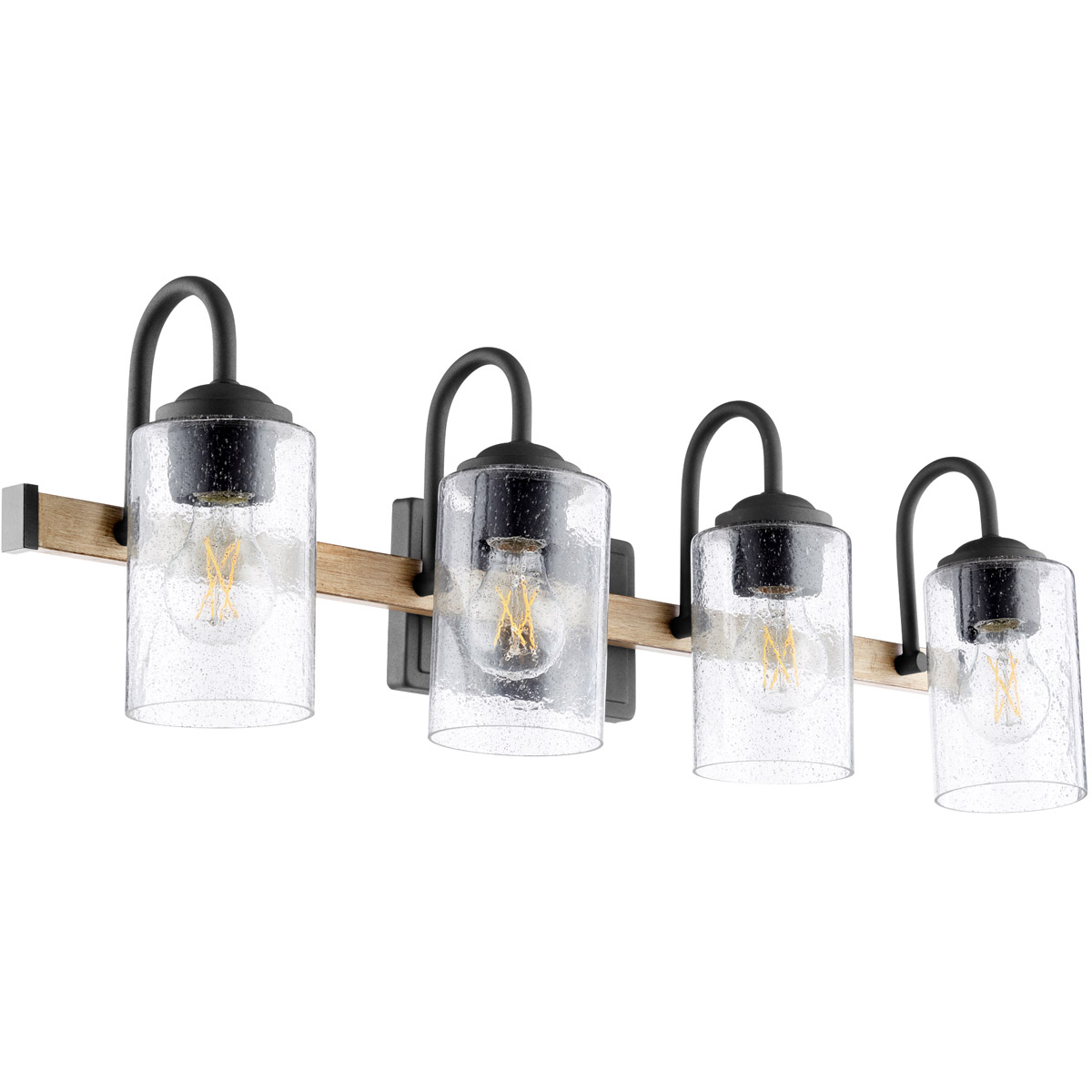 Fort Worth 4 Light 32 inch Noir and Driftwood Vanity Light Wall Light