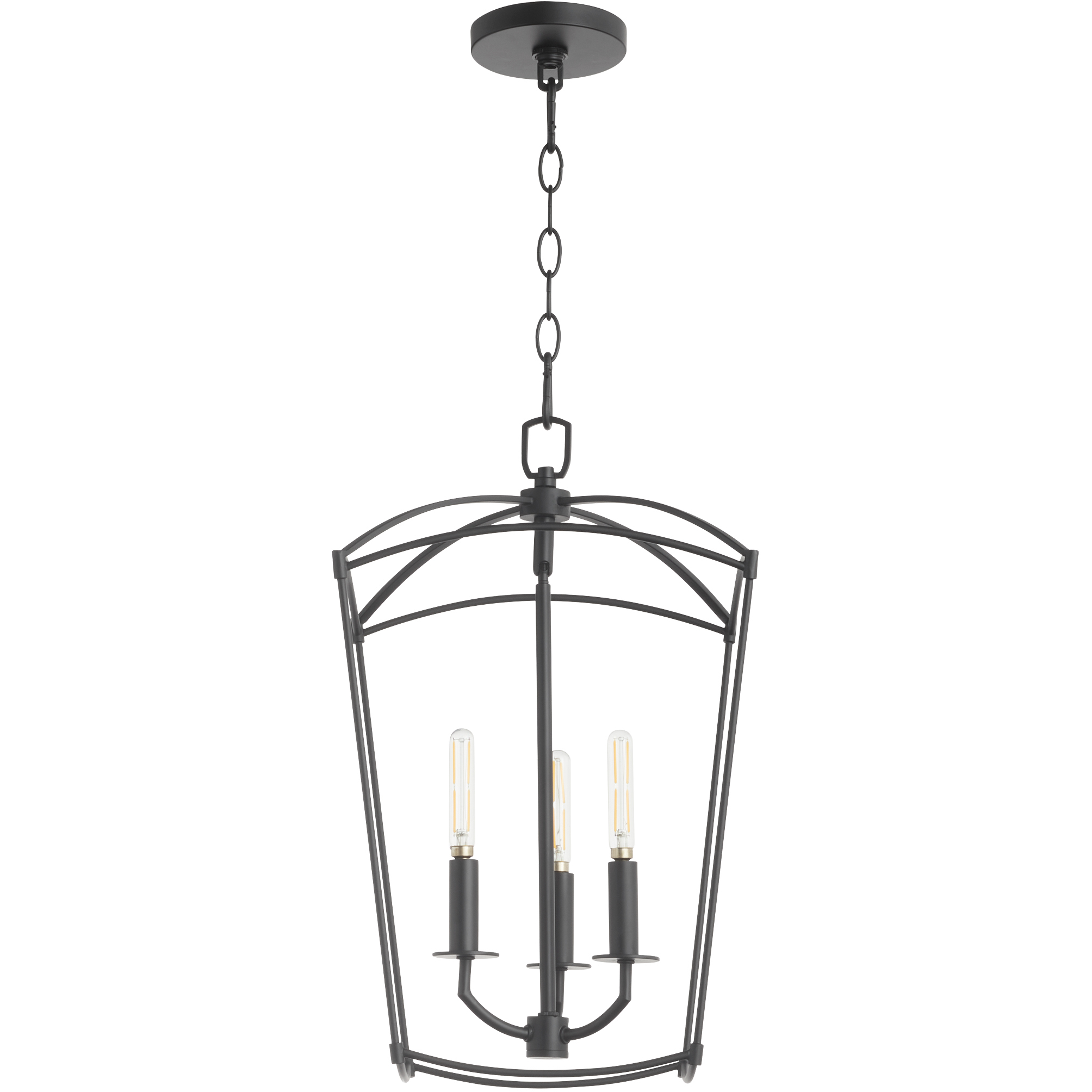 Quorum 6812359 Mantle 3 Light 12 inch Matte Black Entry Ceiling Light