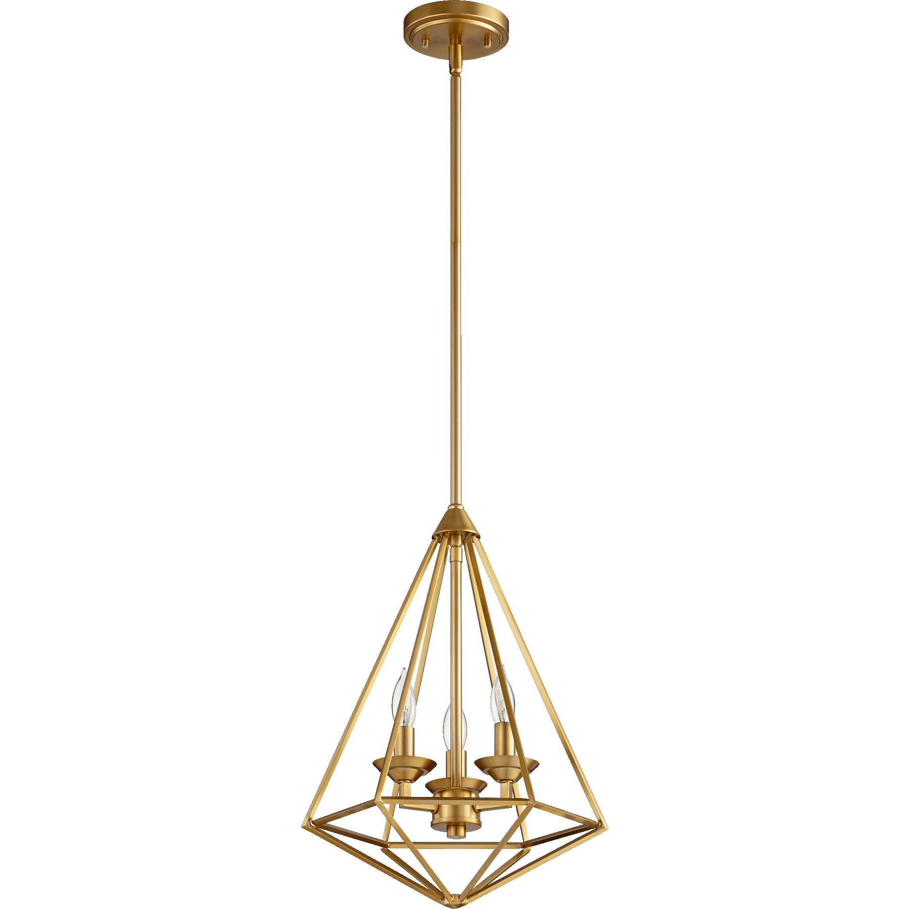 Bennett 3 Light 12.5 inch Aged Brass Pendant Ceiling Light