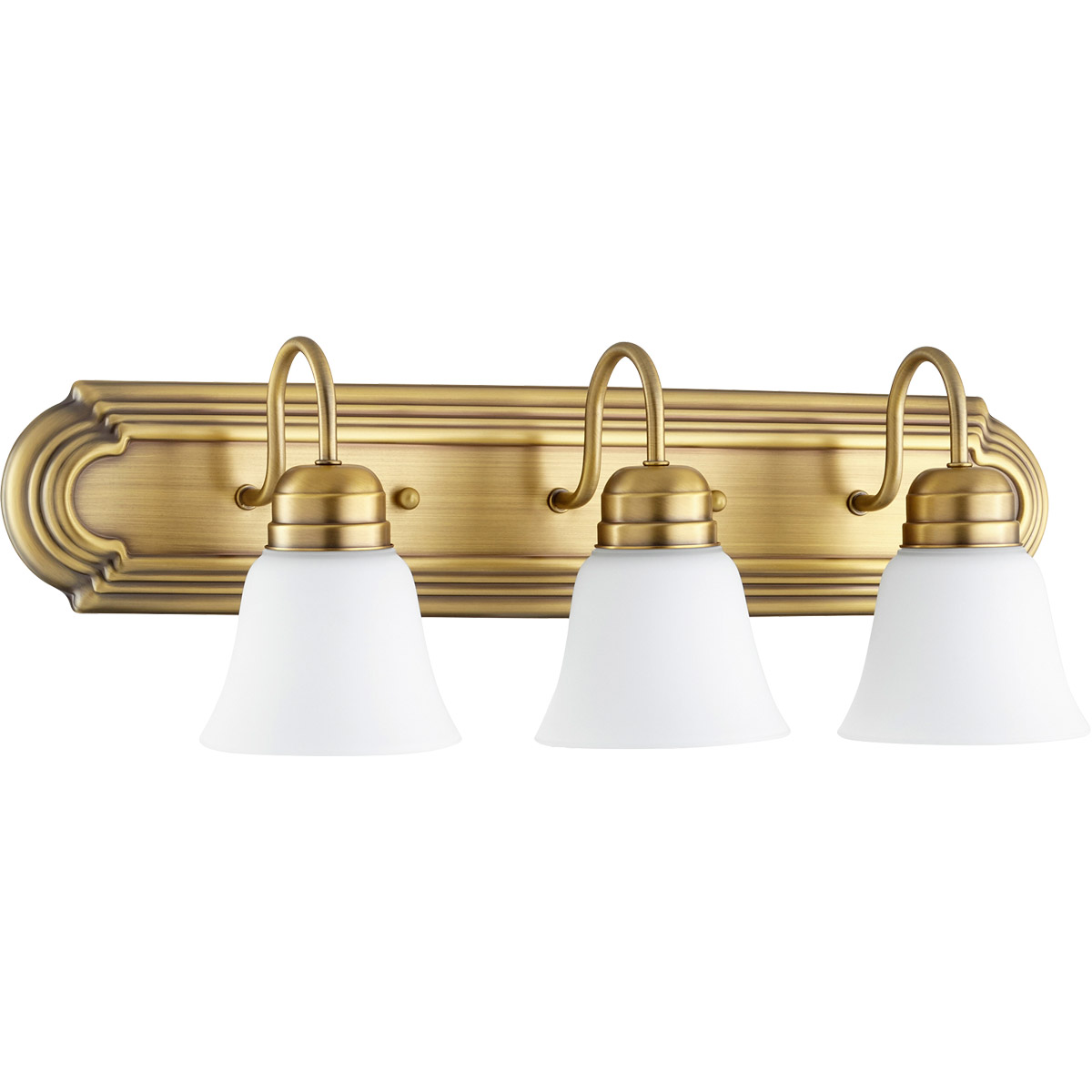 Signature 3 Light 24 inch Aged Brass Vanity Light Wall Light