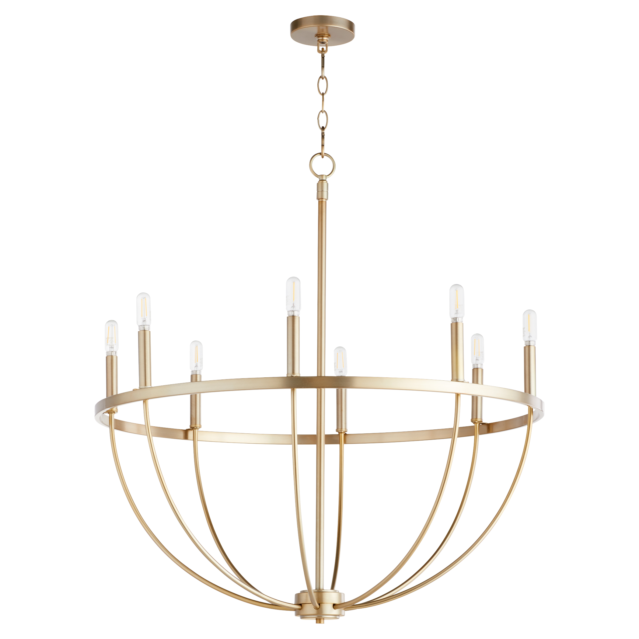 Tribute 8 Light 32 inch Aged Brass Chandelier Ceiling Light