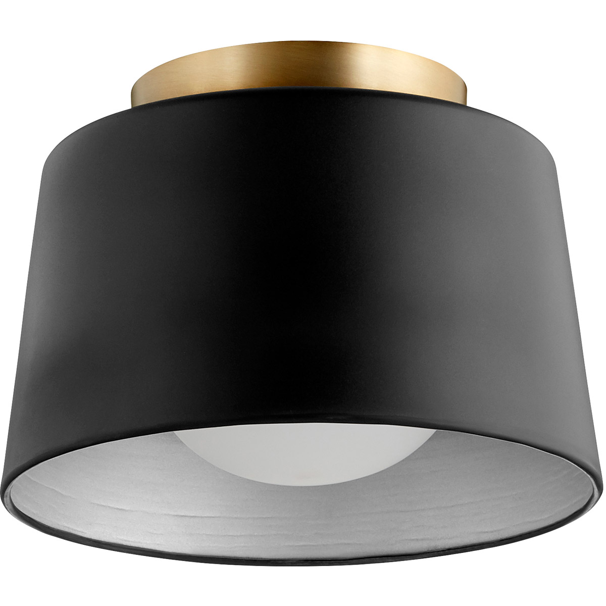 Trapeze 1 Light 11 inch Noir Flush Mount Ceiling Light