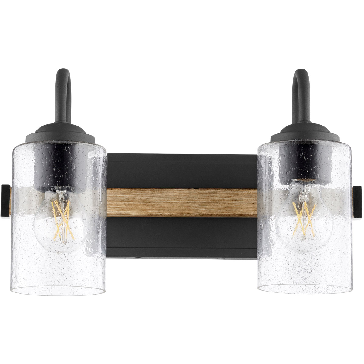 Fort Worth 2 Light 15.5 inch Noir and Driftwood Vanity Light Wall Light