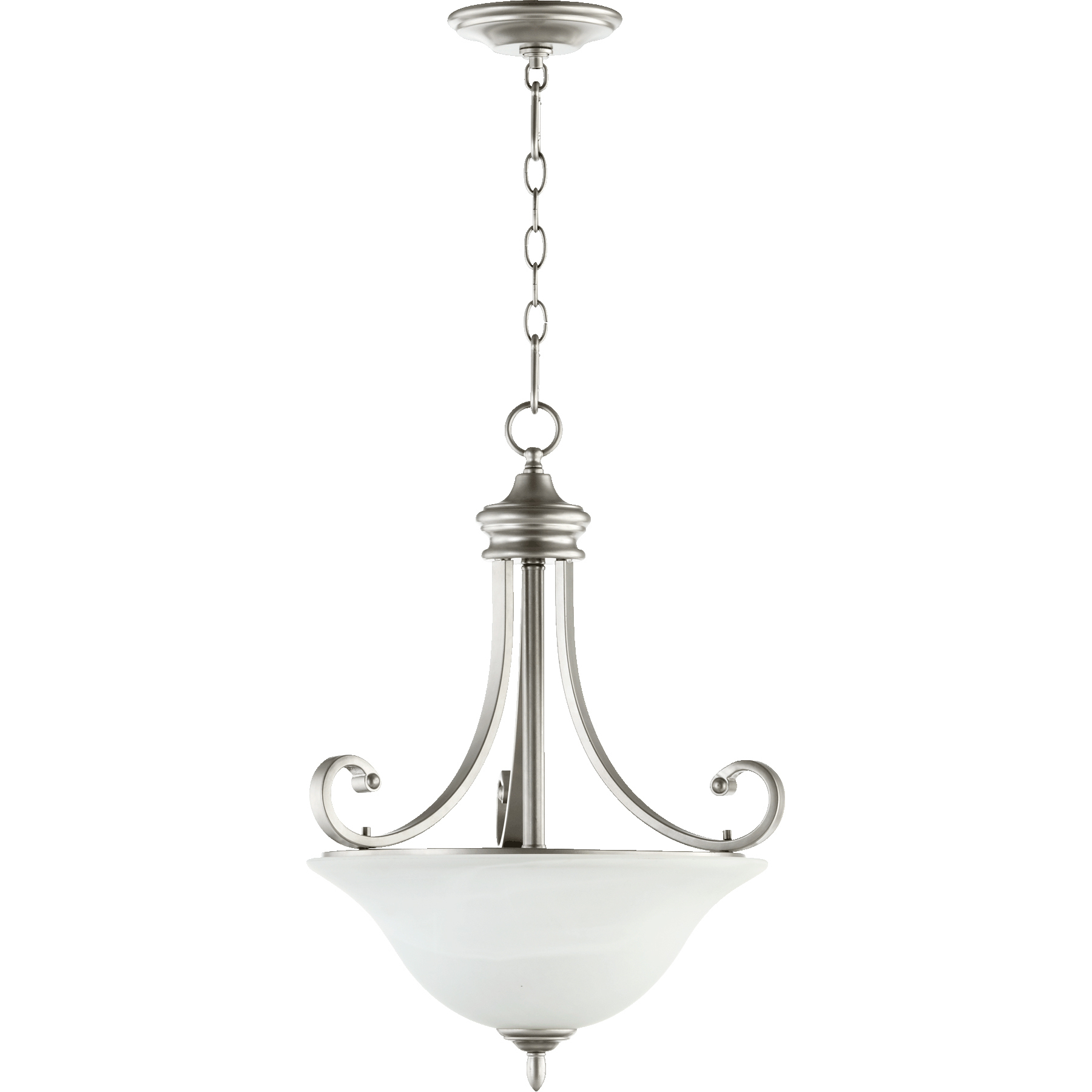 Bryant 3 Light 18 inch Classic Nickel Pendant Ceiling Light in Faux Alabaster